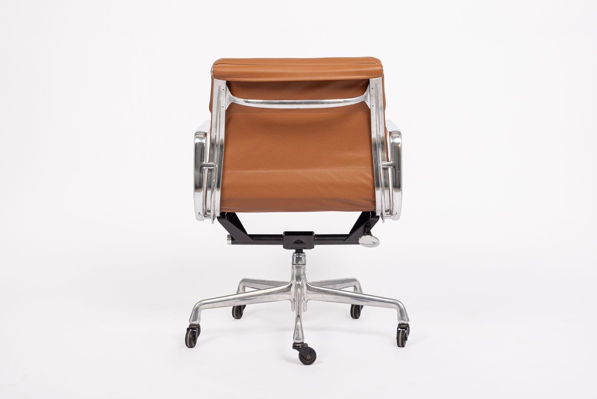 Contemporary Mid Century Brown Leather Office Chair by Eames for Herman Miller 2000s For Sale