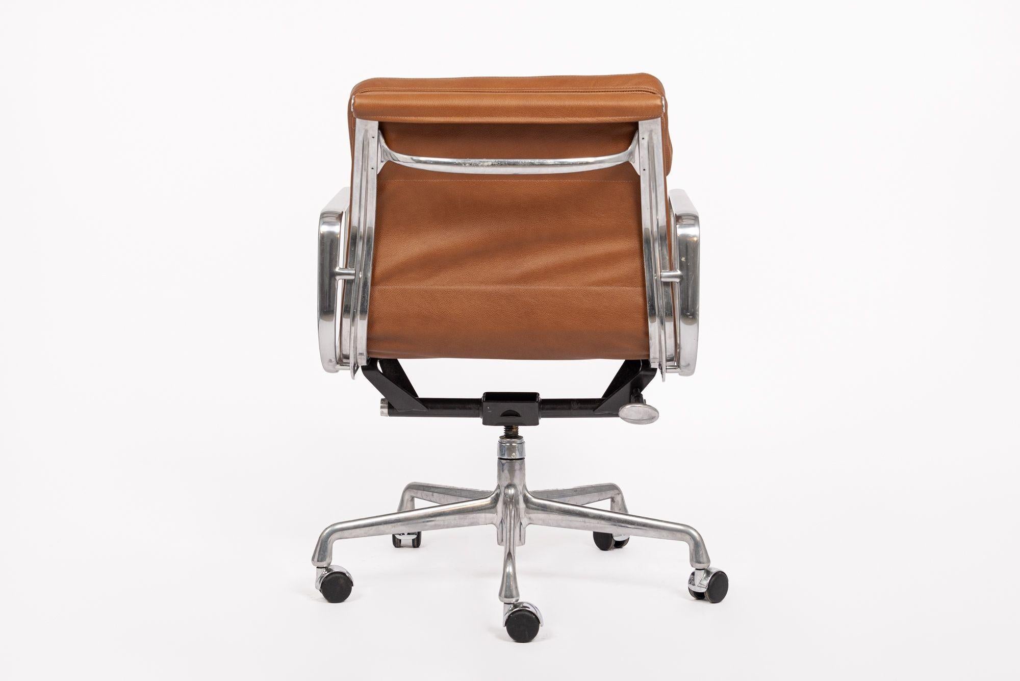 Contemporary Mid Century Brown Leather Office Chair by Eames for Herman Miller 2000s For Sale