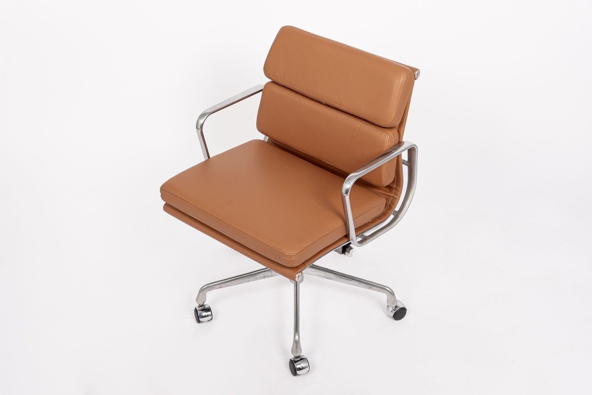 Eames Herman Miller Brown Leather Desk Chair Soft Pad 2000s For Sale 2
