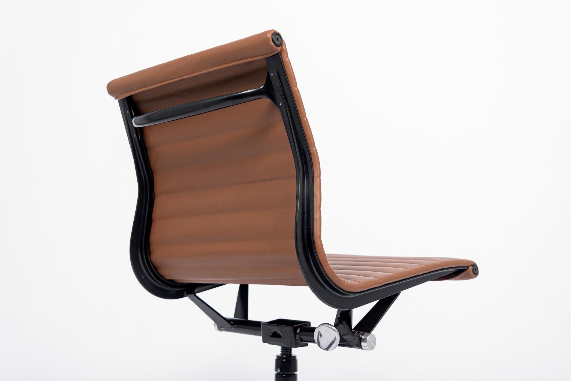Mid Century Brown Leather Office Chair by Eames for Herman Miller 3