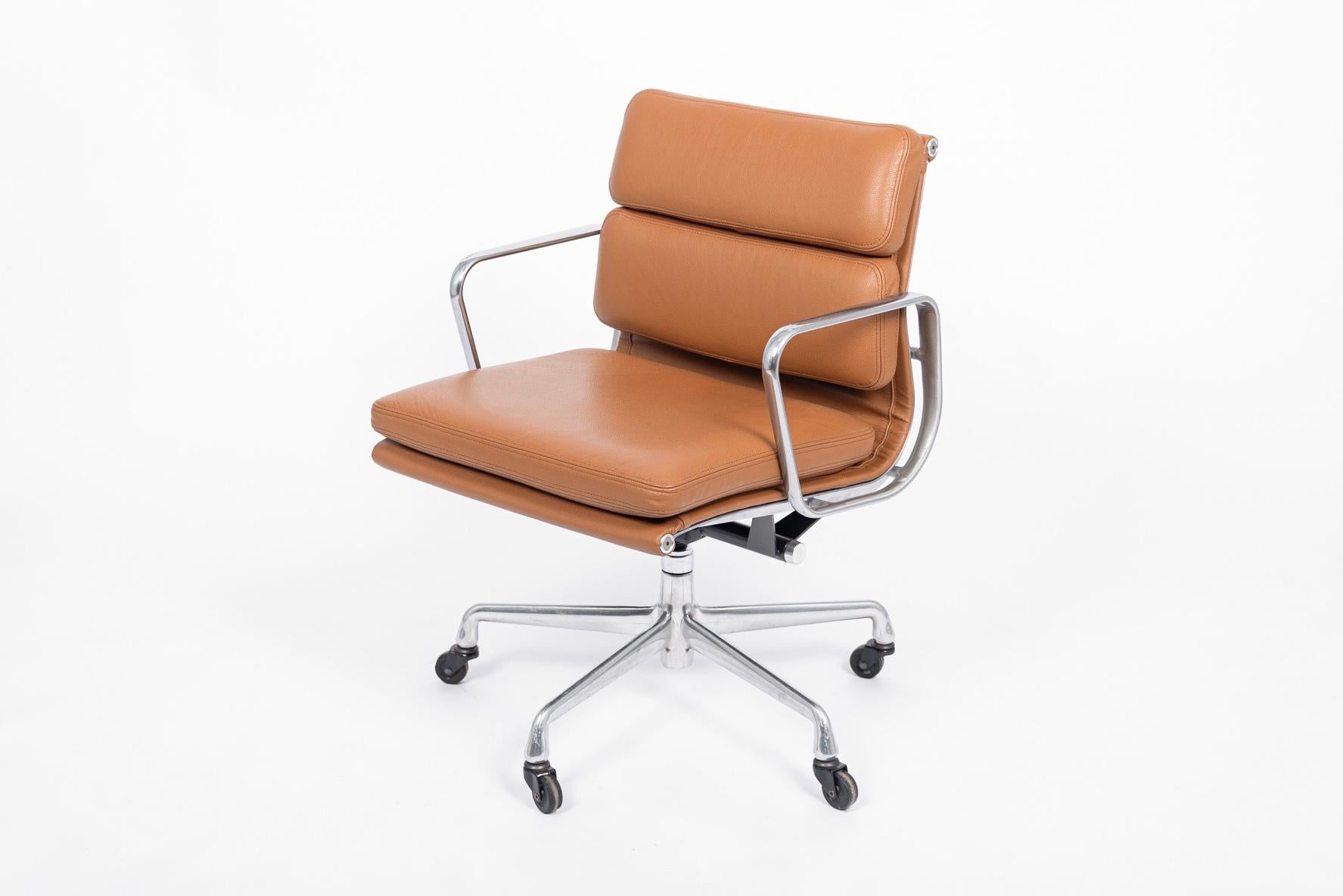 Mid-Century Modern Mid Century Brown Leather Office Chair by Eames for Herman Miller 