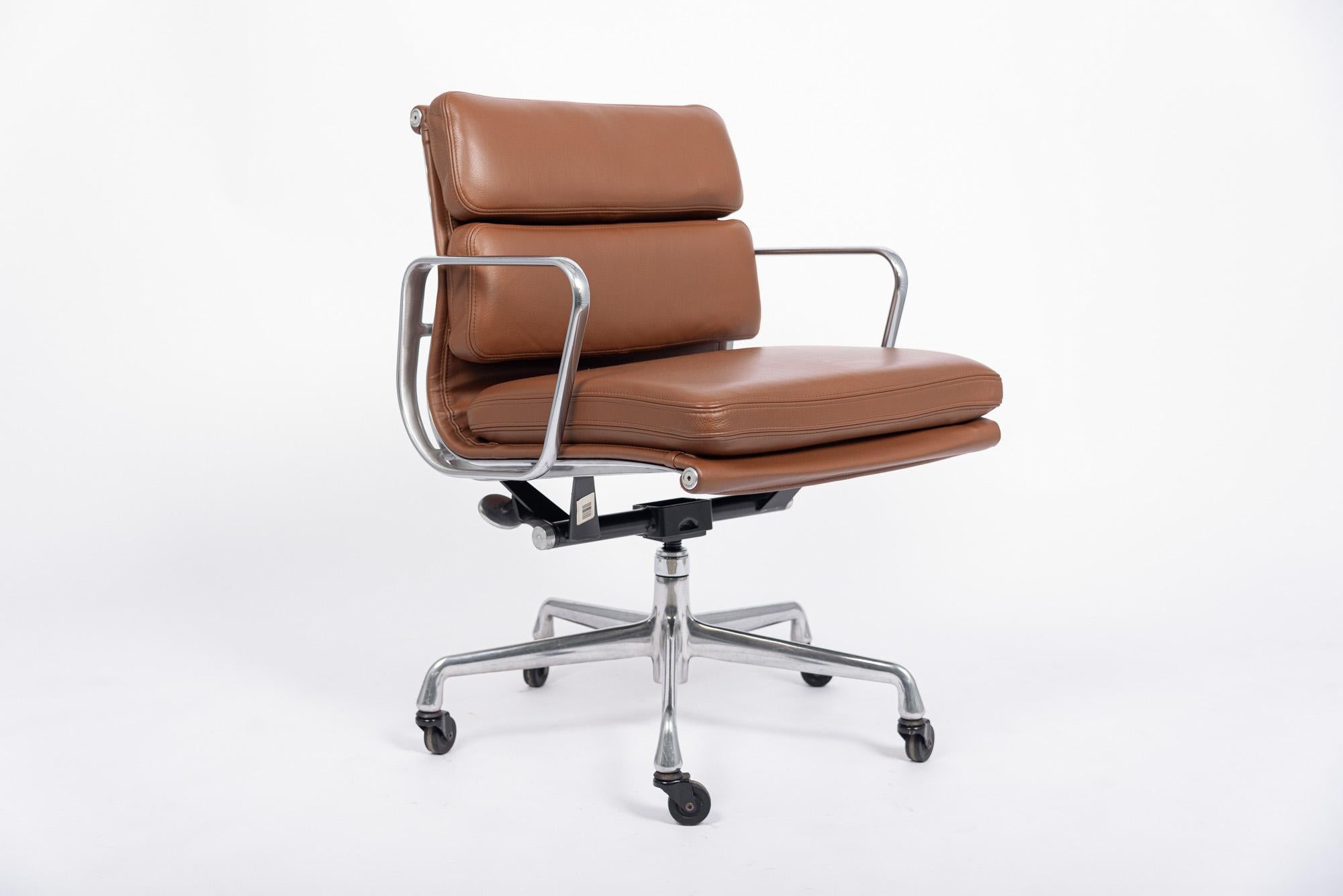 Mid Century Brown Leather Office Chair by Eames for Herman Miller For ...