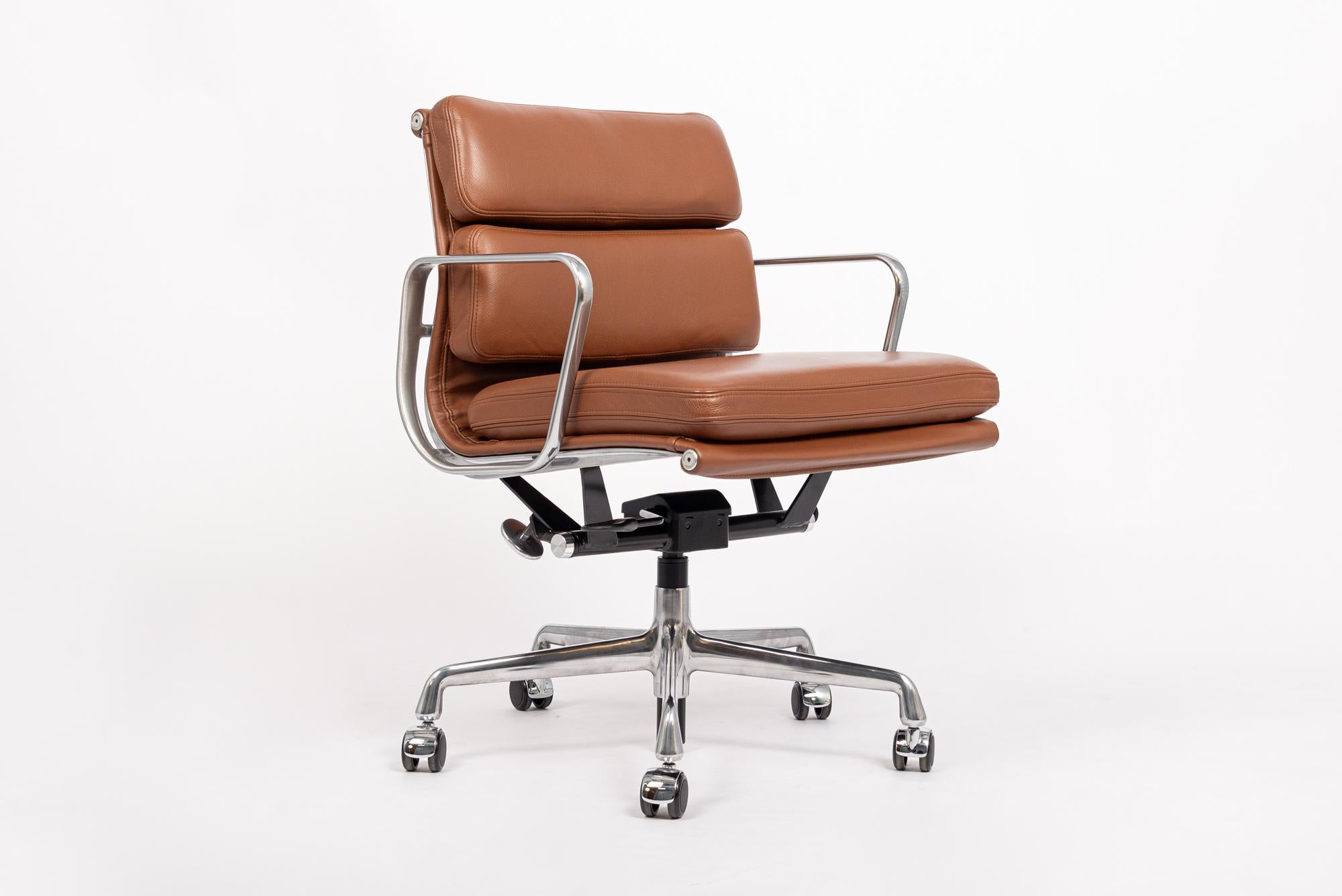 Mid-Century Modern Mid Century Brown Leather Office Chair by Eames for Herman Miller 