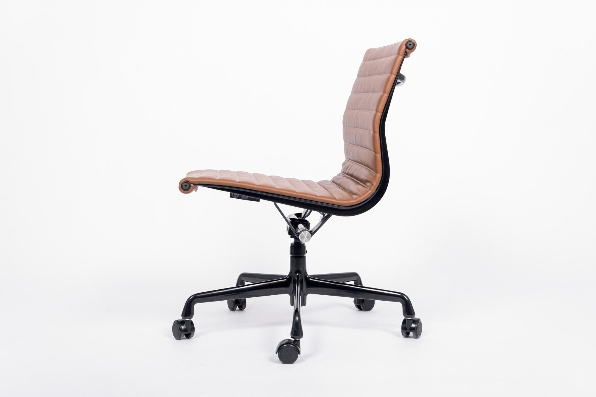 Contemporary Mid Century Brown Leather Office Chair by Eames for Herman Miller