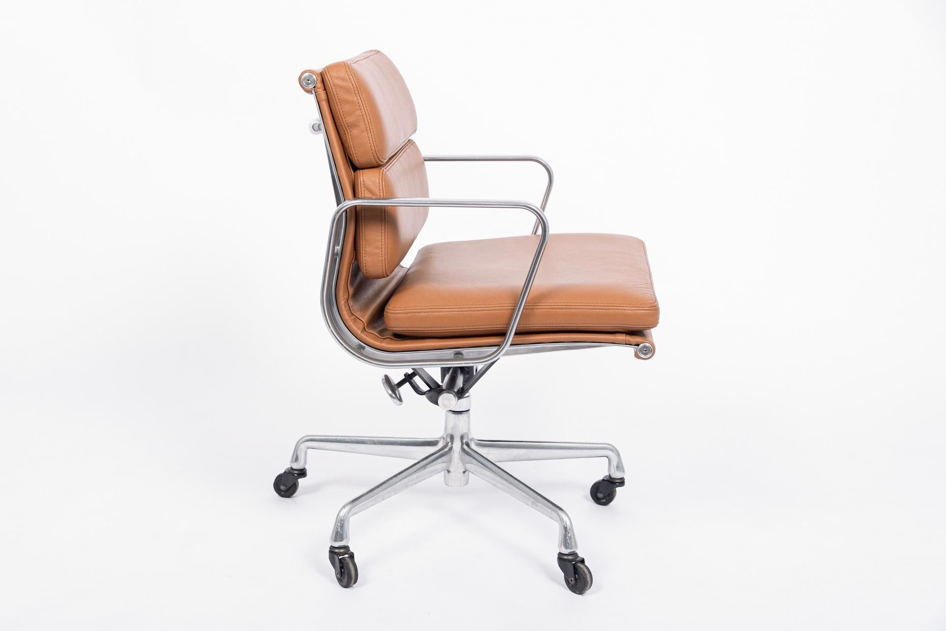 Contemporary Mid Century Brown Leather Office Chair by Eames for Herman Miller 