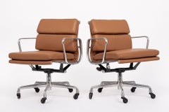 Eames for Herman Miller Brown Leather Desk Chair Pair 2000s