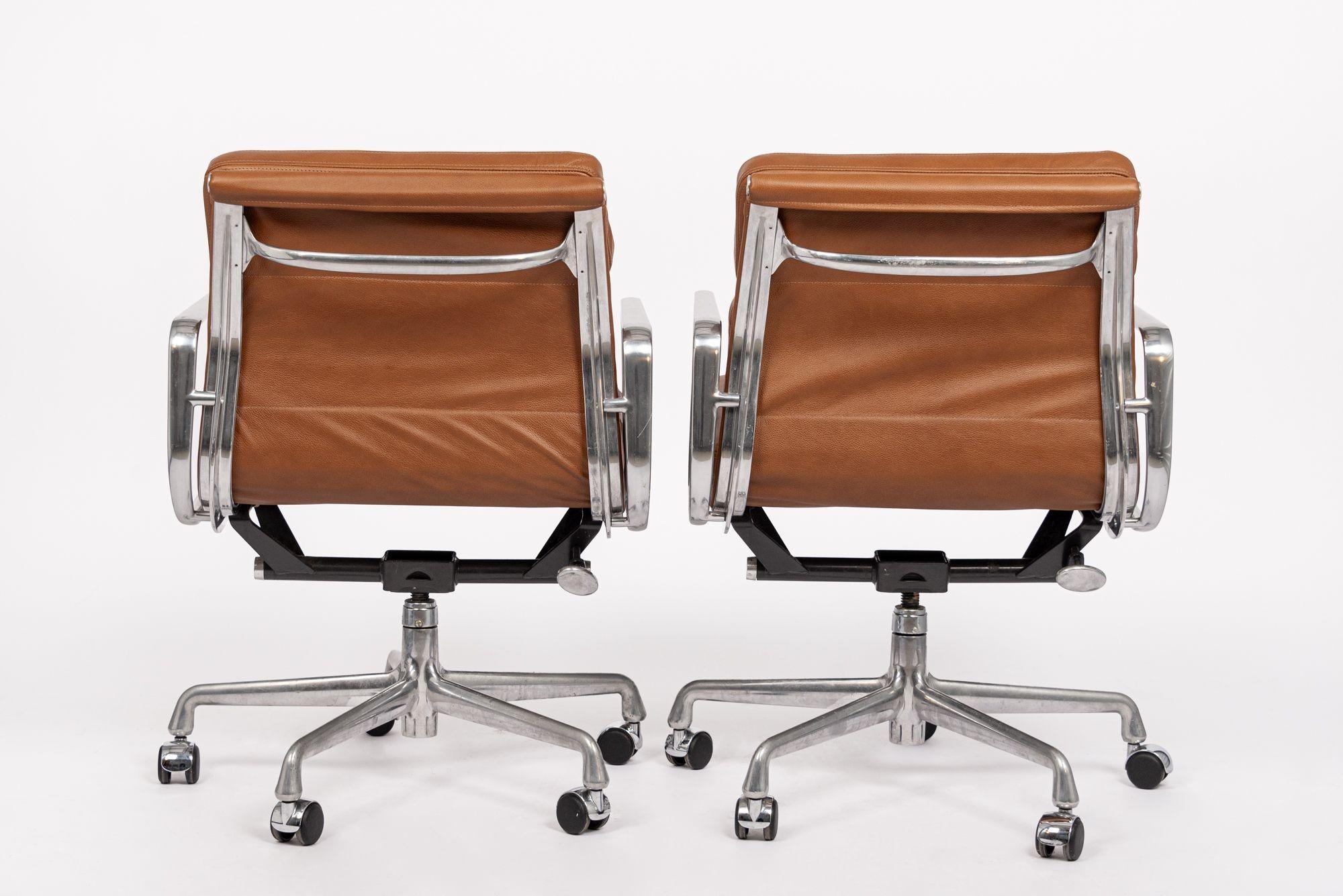 Mid Century Brown Leather Office Chairs by Eames for Herman Miller 2000s 1