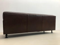 Mid-Century Brown Leather Square Sofa by Marco Zanuso for Arflex, 1960s