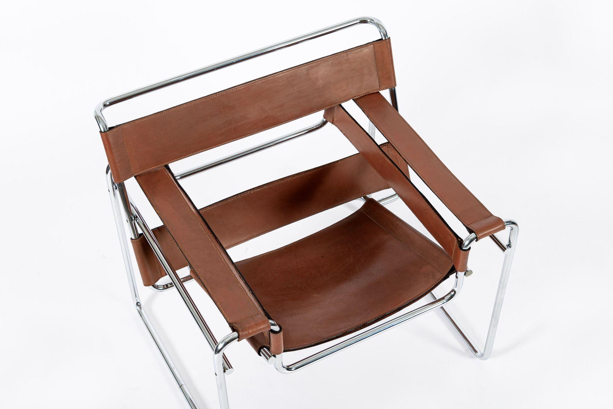 Brauner Wassily-Loungesessel aus der Mitte des Jahrhunderts von Marcel Breuer im Angebot 3