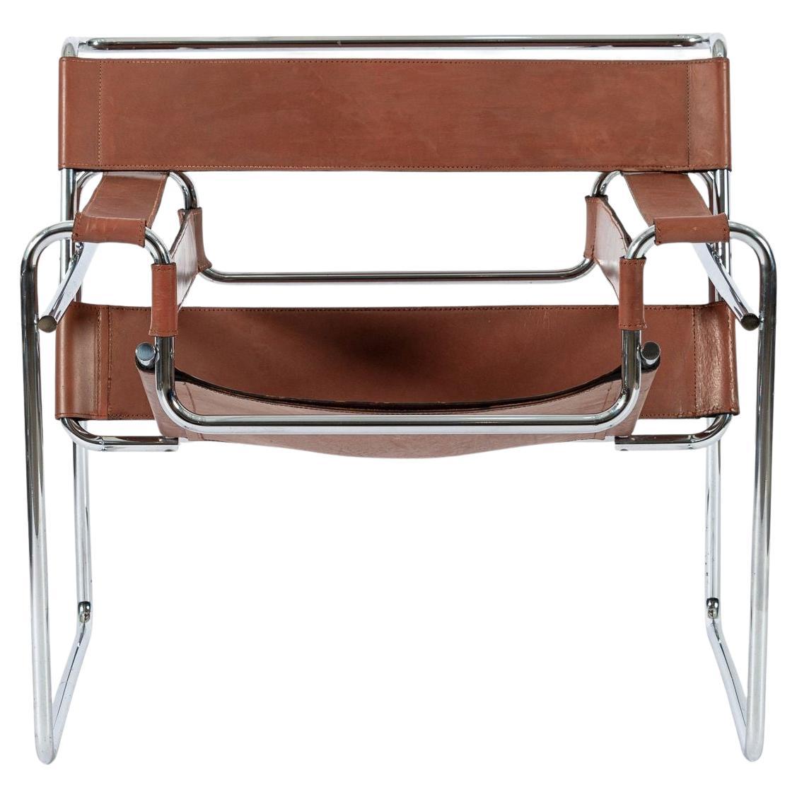 Brauner Wassily-Loungesessel aus der Mitte des Jahrhunderts von Marcel Breuer