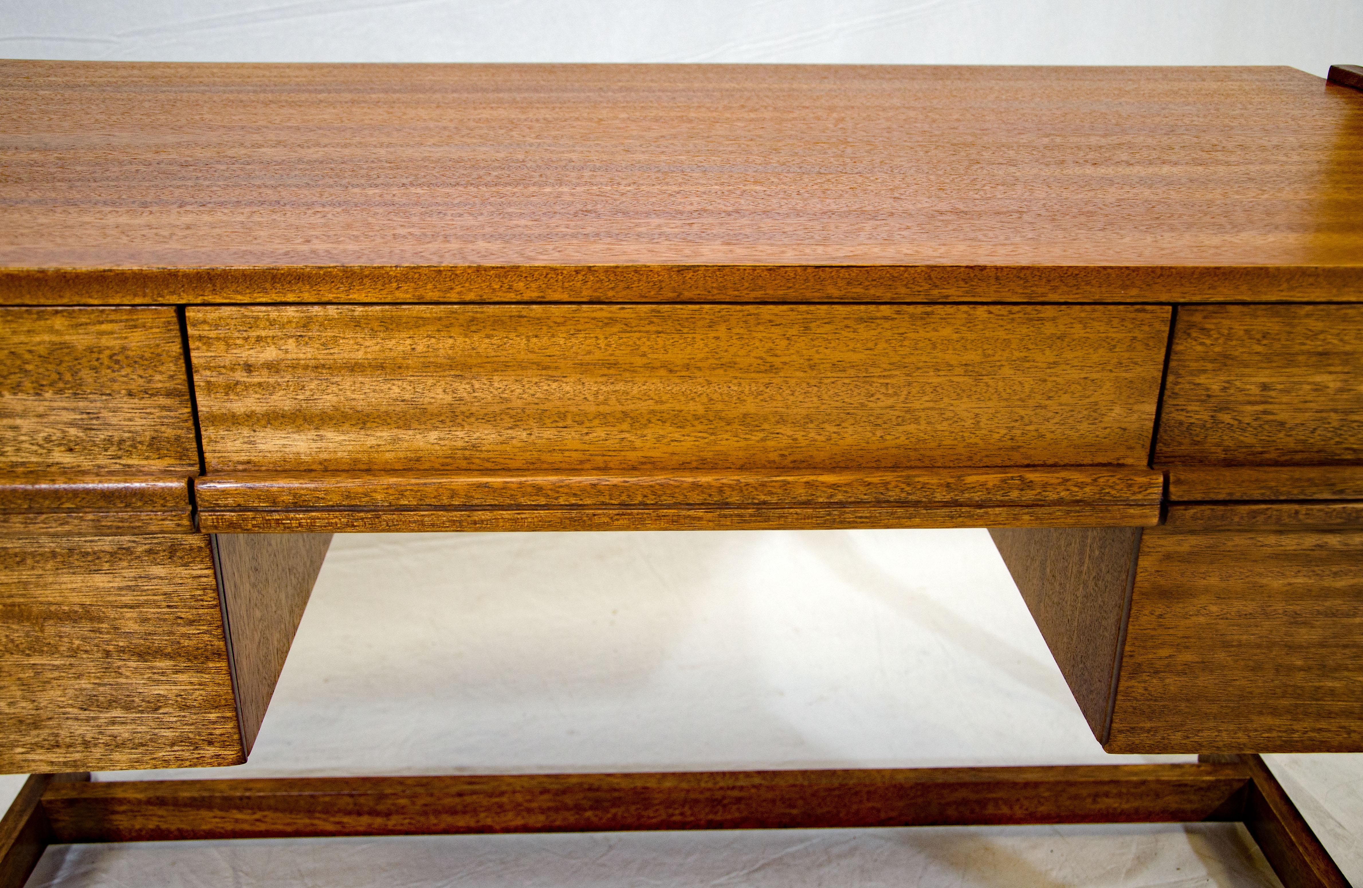 American Midcentury Brown Saltman Desk by Paul Laszlo