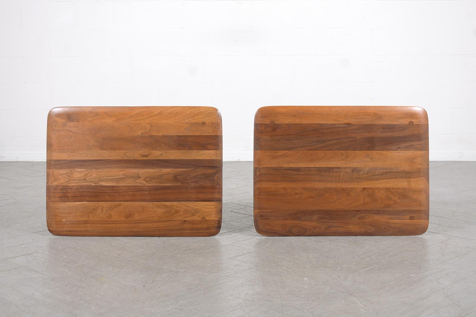 1960s Vintage Mid-Century Modern Walnut Side Tables by Brown Saltman 2