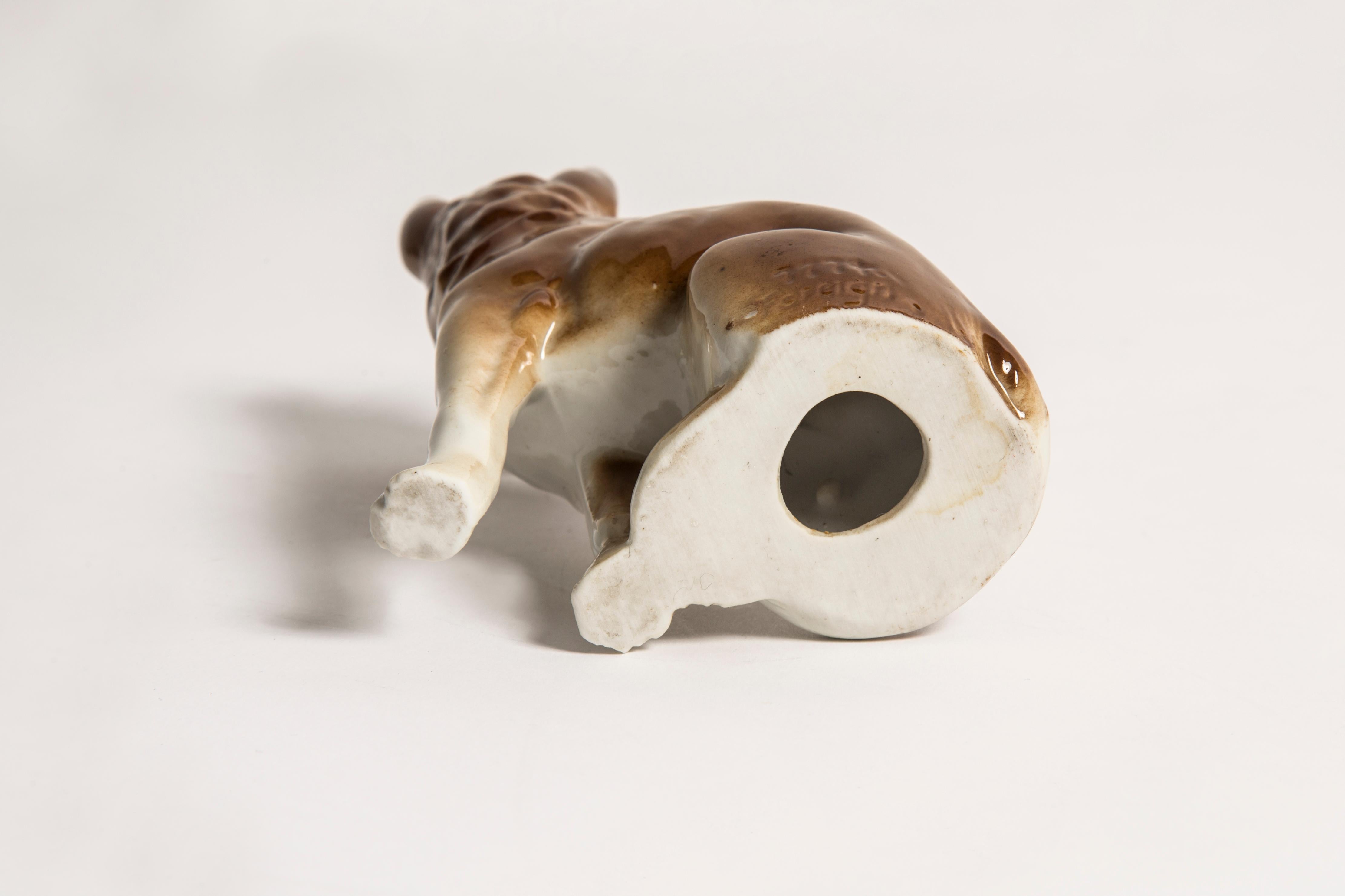 Midcentury Brown Shepherd Ceramic Dog Sculpture, Europe, 1960s For Sale 5