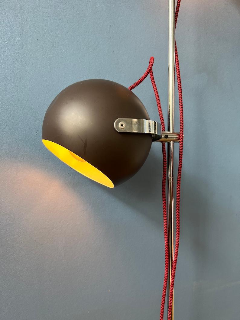 20th Century Mid Century Brown Space Age Eyeball Floor Lamp, 1970s For Sale