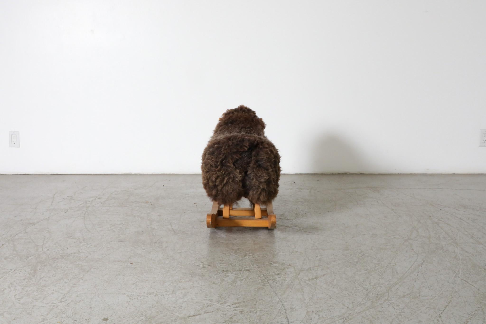 Mid-20th Century Mid-Century, Brown. Waldorf Rocking Sheep For Sale