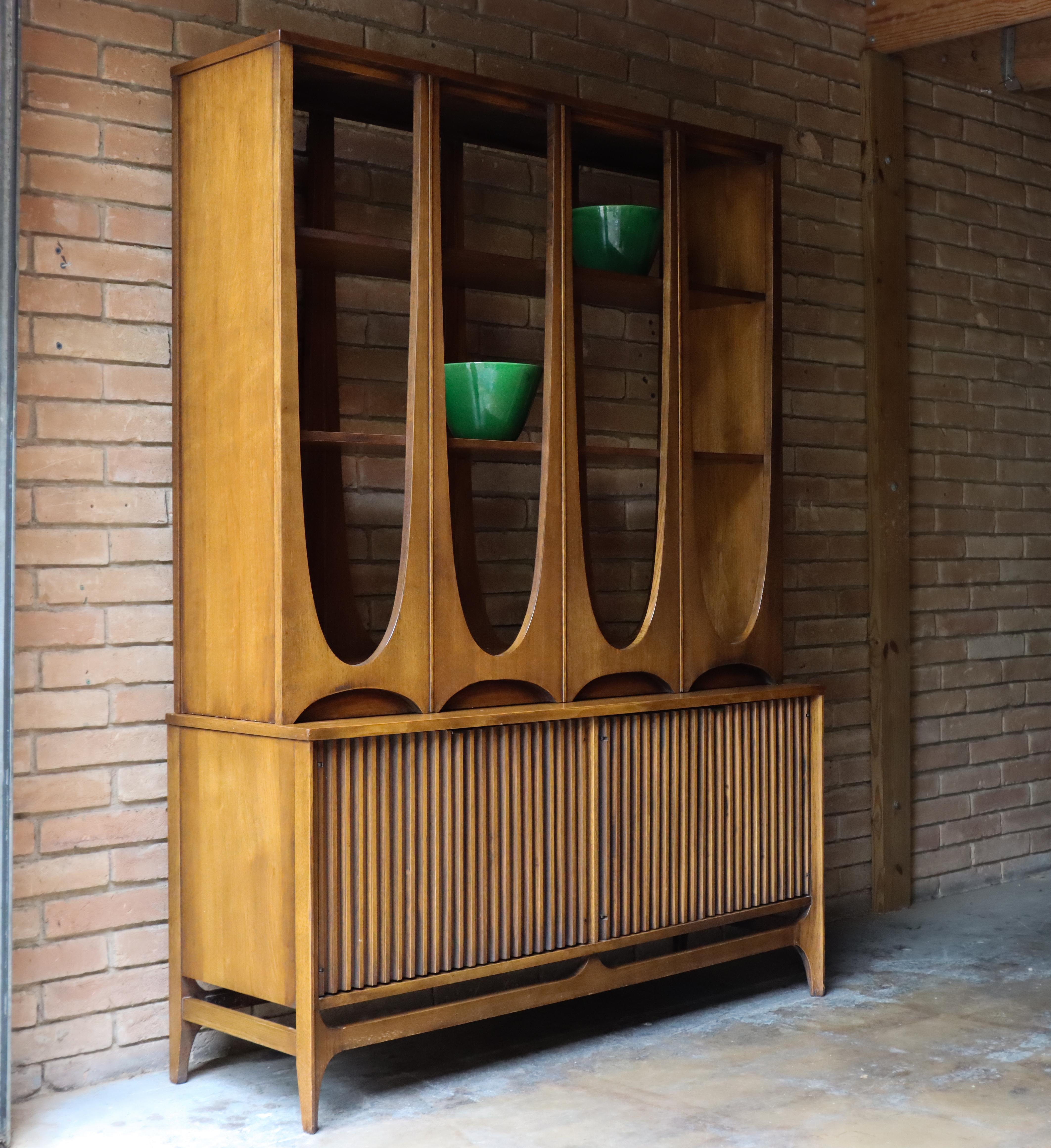 Mid Century Broyhill Brasilia Room Divider, 1960s Walnut 3