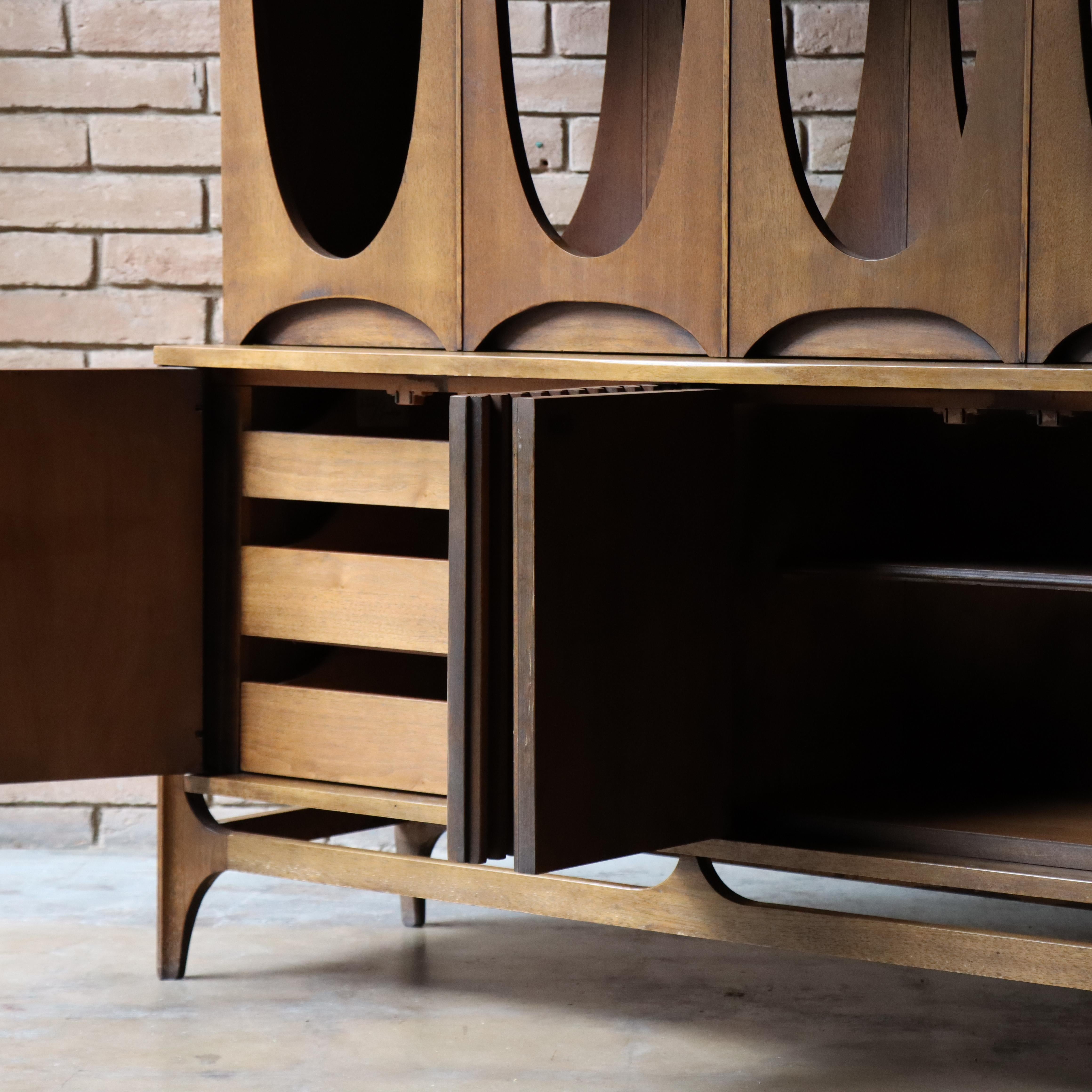 Mid Century Broyhill Brasilia Room Divider, 1960s Walnut 1