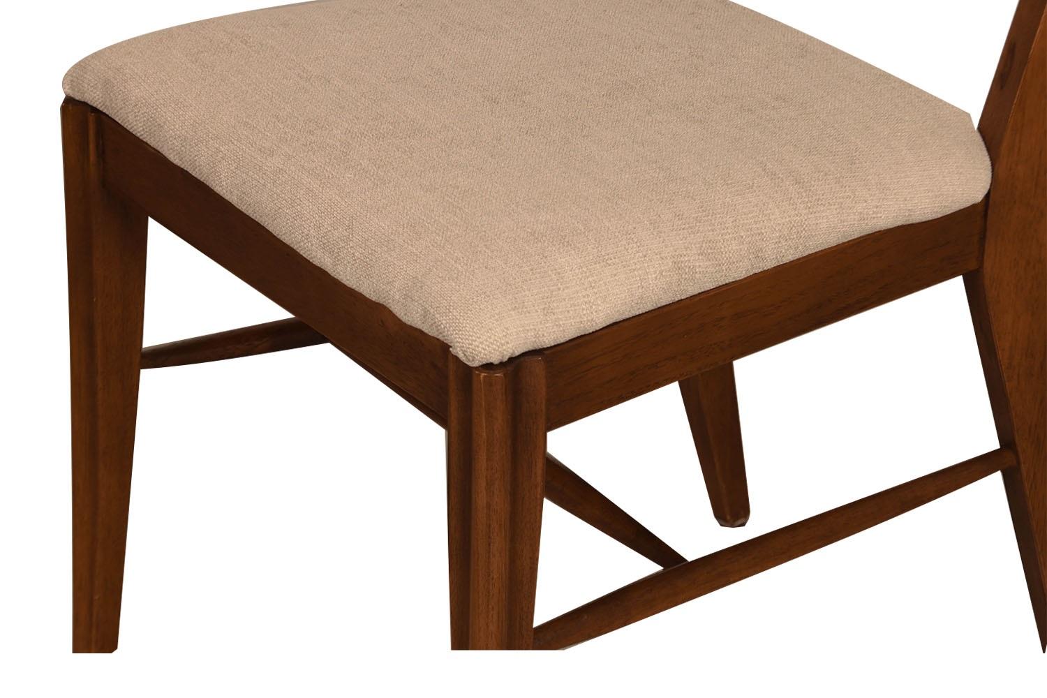 Upholstery Mid-Century Broyhill Saga Walnut Paul McCobb Style Dining Chairs six