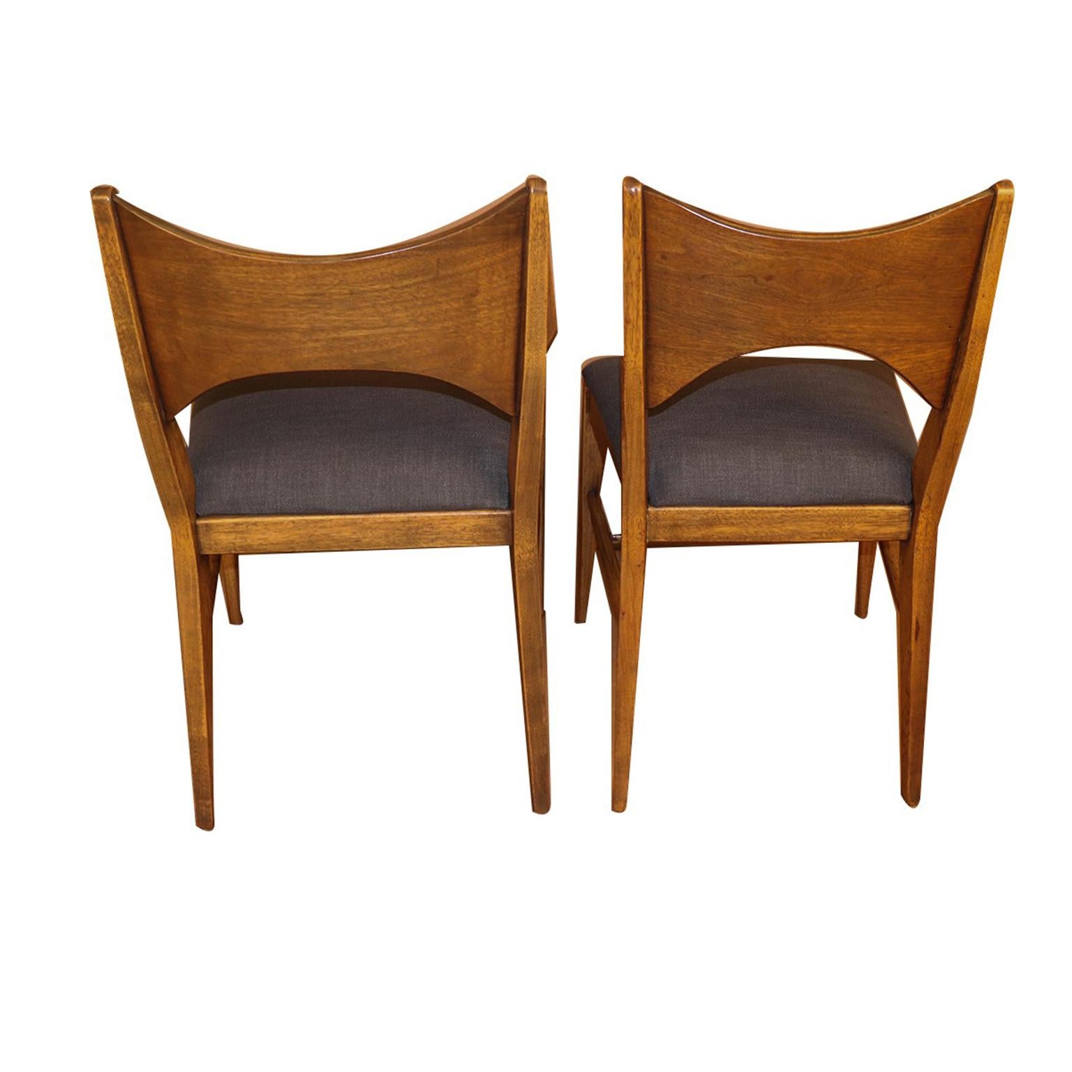 Mid-20th Century Midcentury Broyhill Saga Walnut Paul McCobb Style Dining Chairs Six