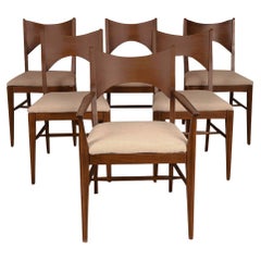 Mid-Century Broyhill Saga Walnut Paul McCobb Style Dining Chairs six