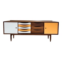 Mid Century Bruno Hansen JP Design Nussbaum Reversible Door Credenza