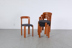 Mid-Century Bruno Rey Stackable Dining Chair, Cherry Stained Beech, 1971