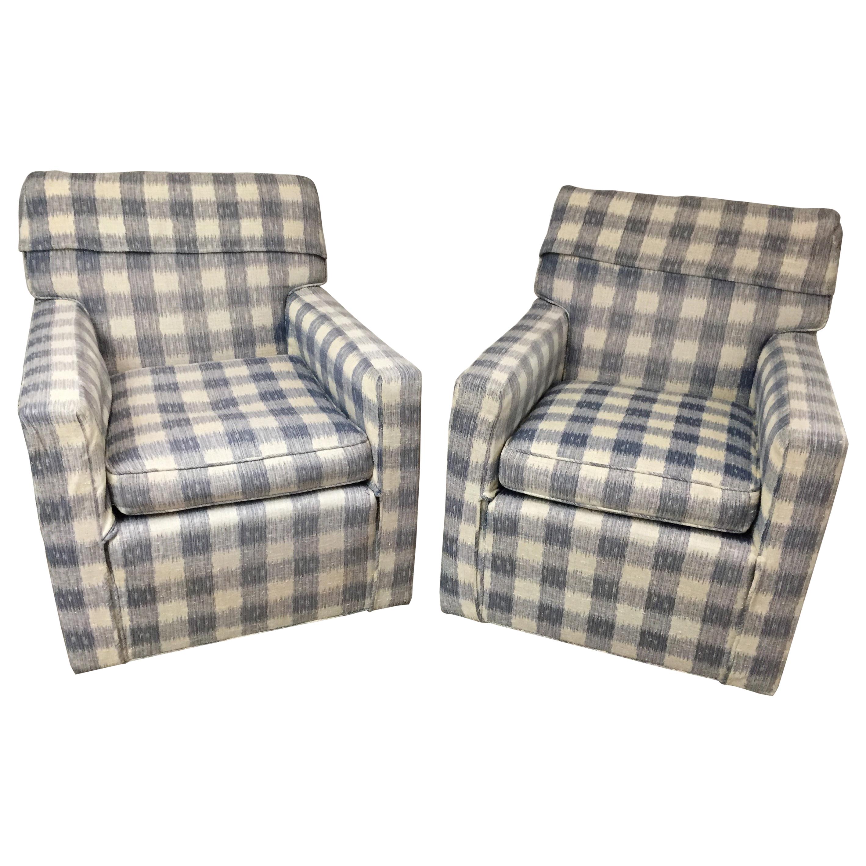 Mid-Century Brunschwig & Fils Upholstered Kravet Furniture Armchairs