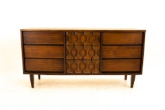 Midcentury Brutalist 9-Drawer Lowboy Dresser