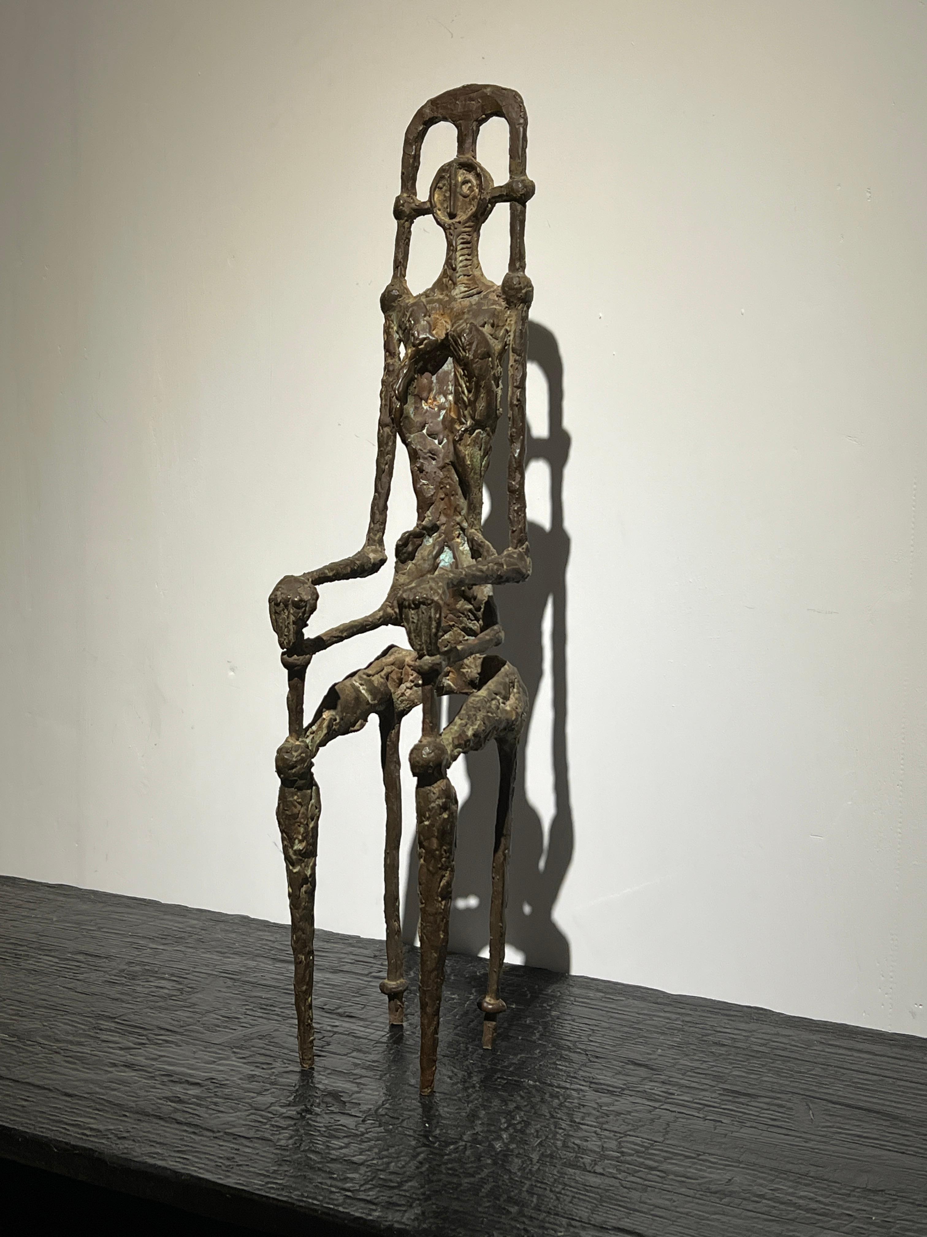 Mid-Century brutalist abstract Bronze Sculpture, style of Giacometti & Miro 3