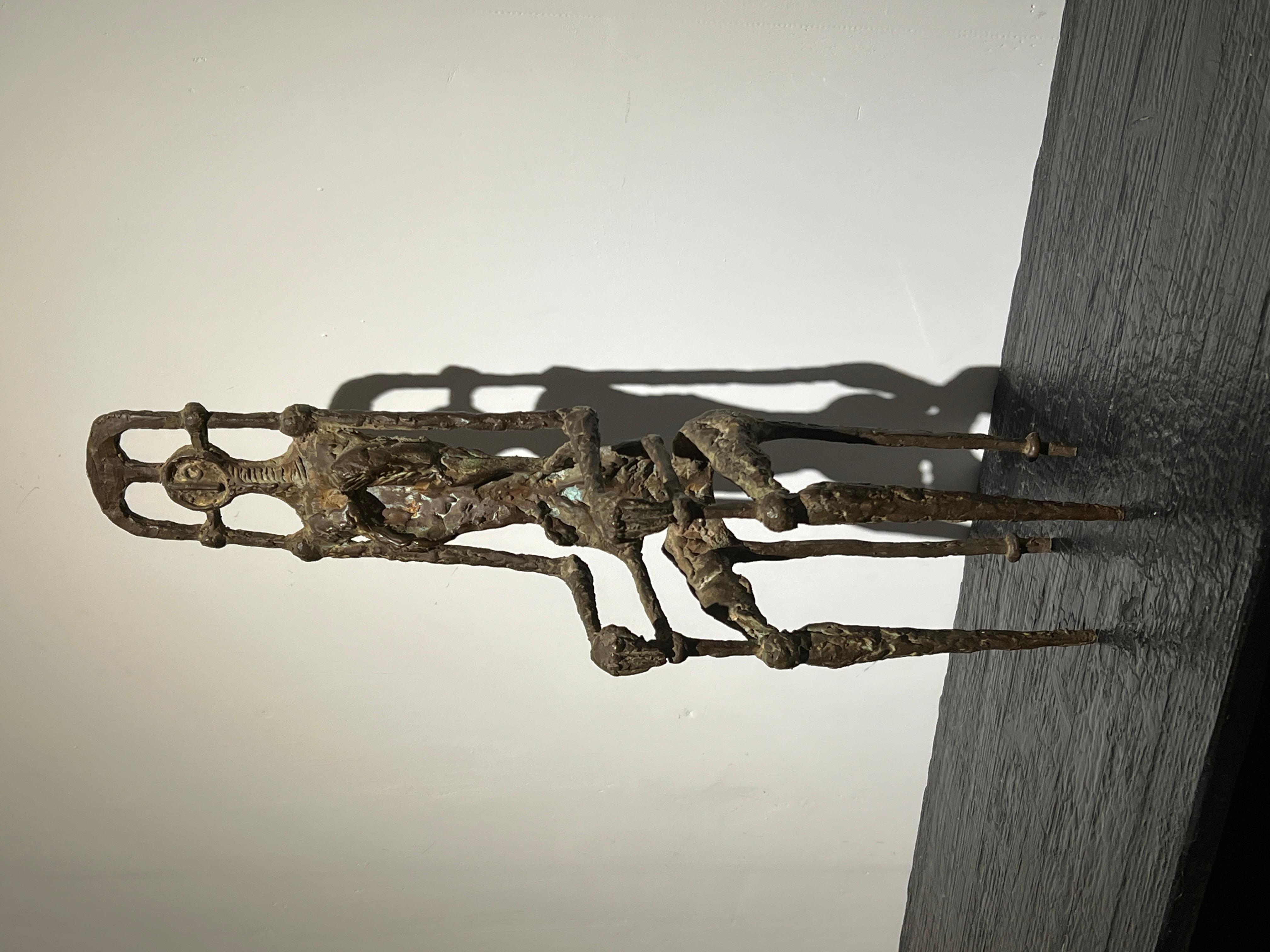Mid-Century brutalist abstract Bronze Sculpture, style of Giacometti & Miro For Sale 3