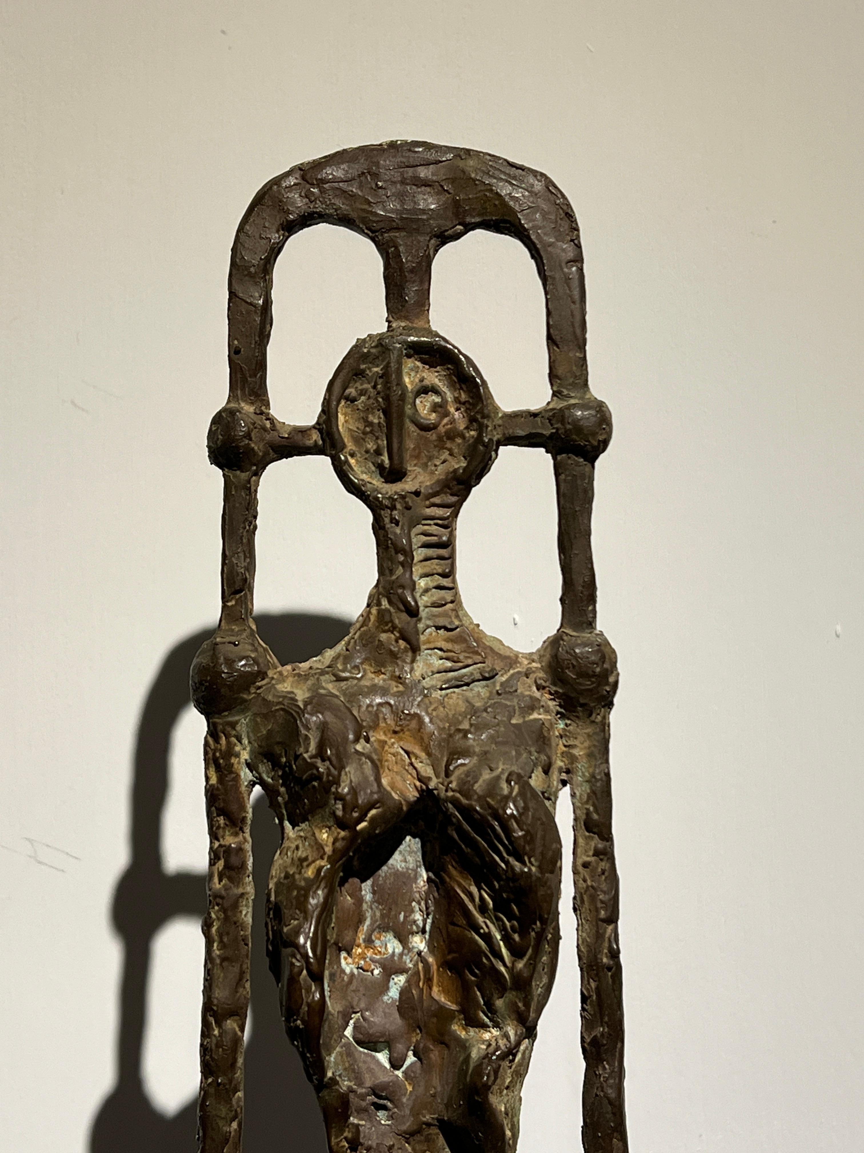 Mid-Century Modern Mid-Century brutalist abstract Bronze Sculpture, style of Giacometti & Miro