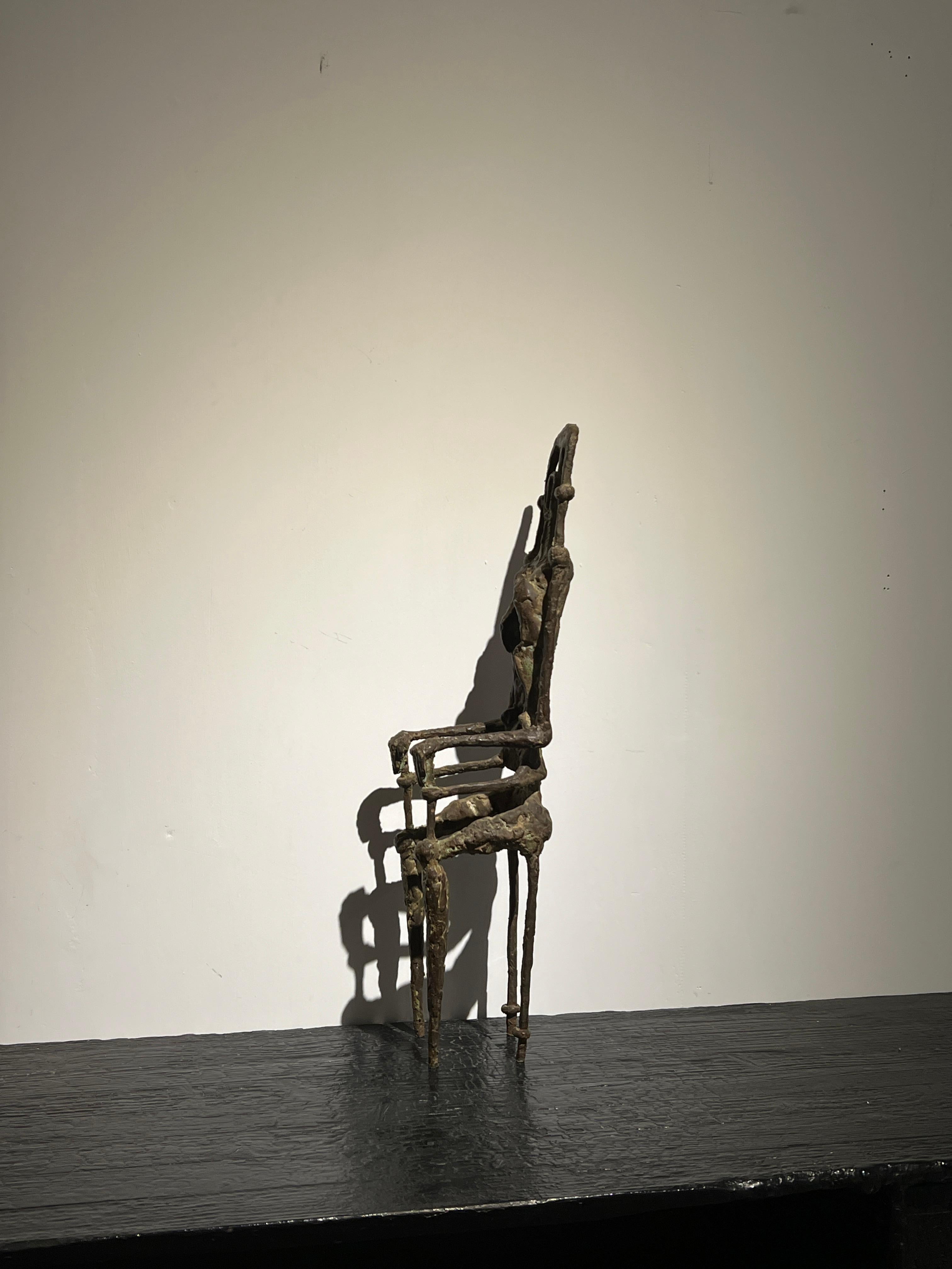 Dutch Mid-Century brutalist abstract Bronze Sculpture, style of Giacometti & Miro