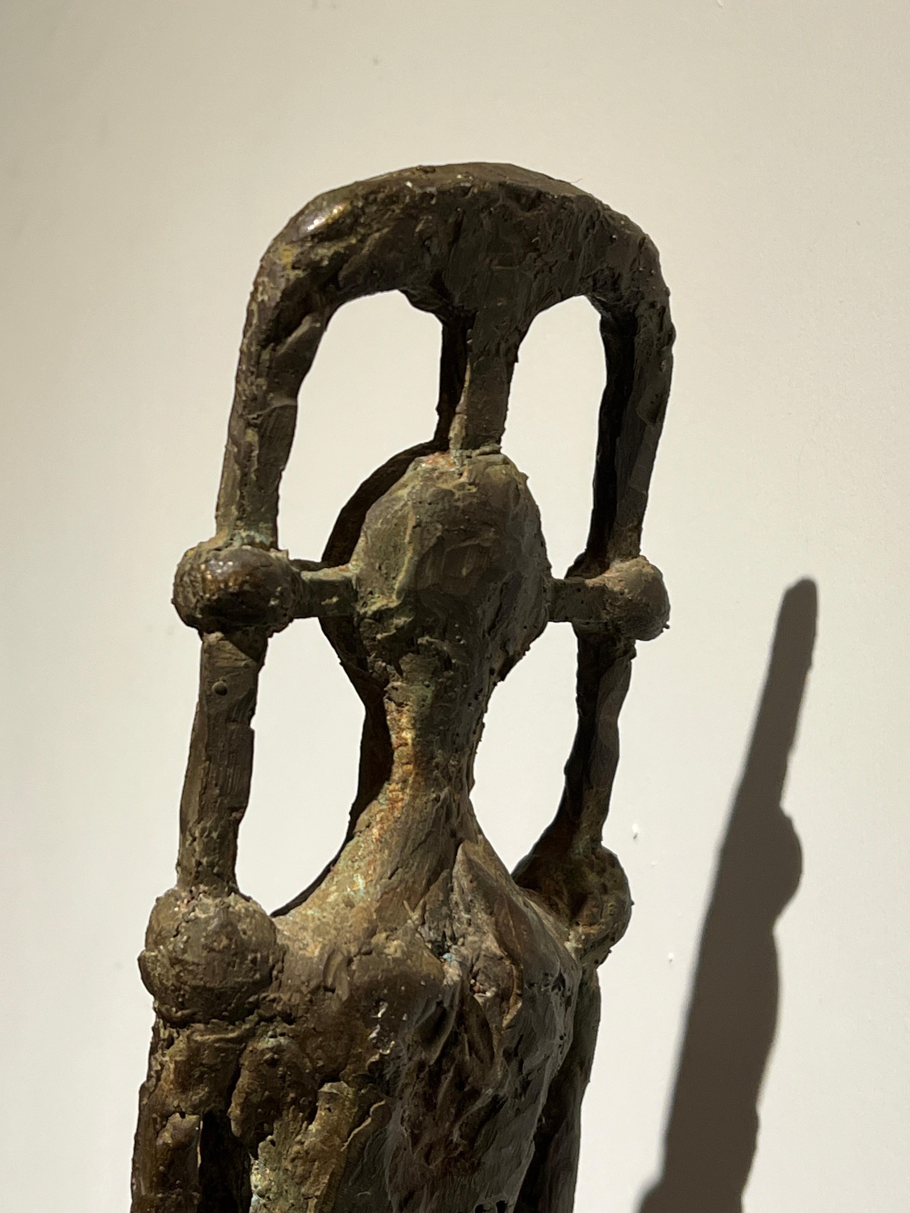 Cast Mid-Century brutalist abstract Bronze Sculpture, style of Giacometti & Miro