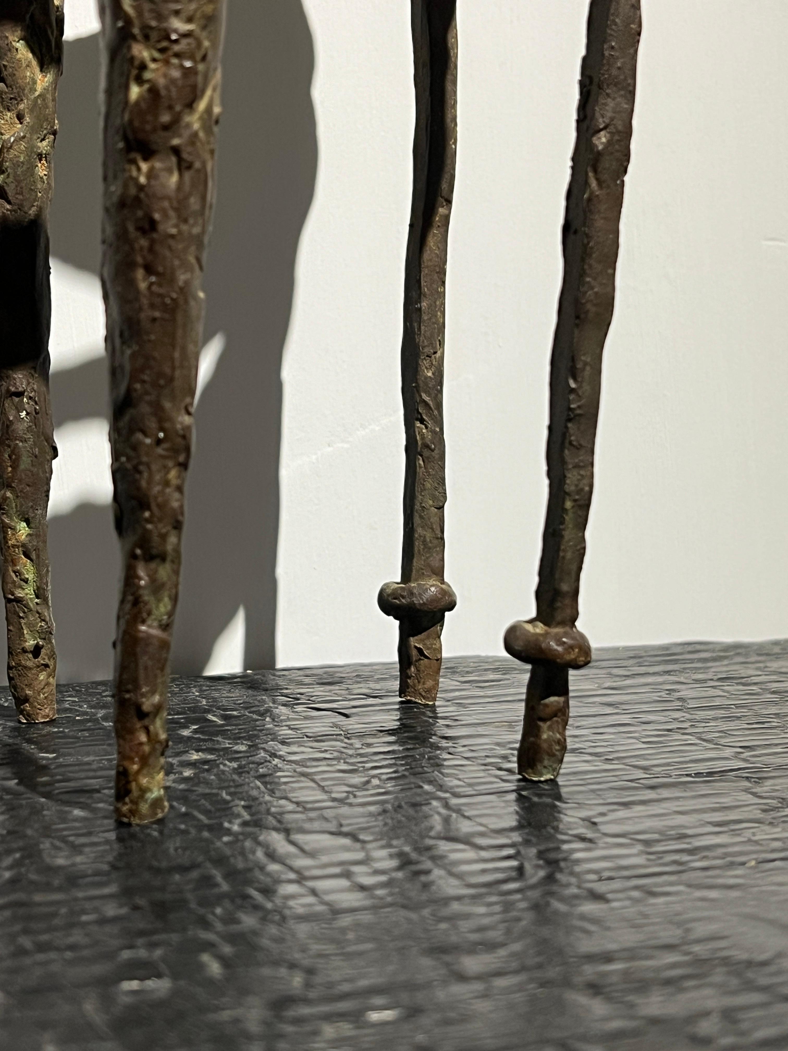 Mid-Century brutalist abstract Bronze Sculpture, style of Giacometti & Miro In Excellent Condition In AMSTERDAM, NL