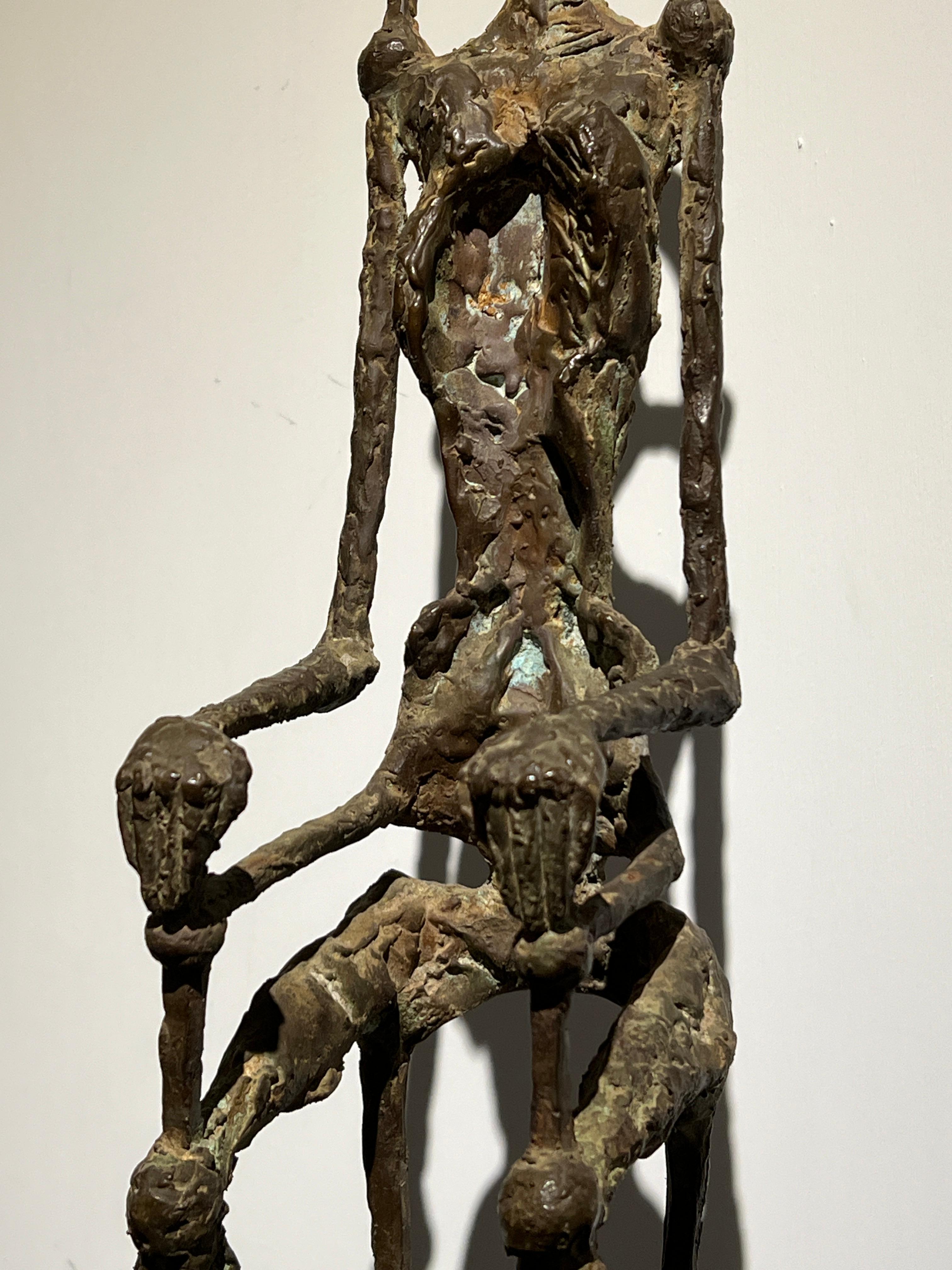 Mid-Century brutalist abstract Bronze Sculpture, style of Giacometti & Miro 2