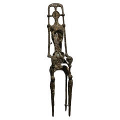 Mid-Century brutalist abstract Bronze Sculpture, style of Giacometti & Miro