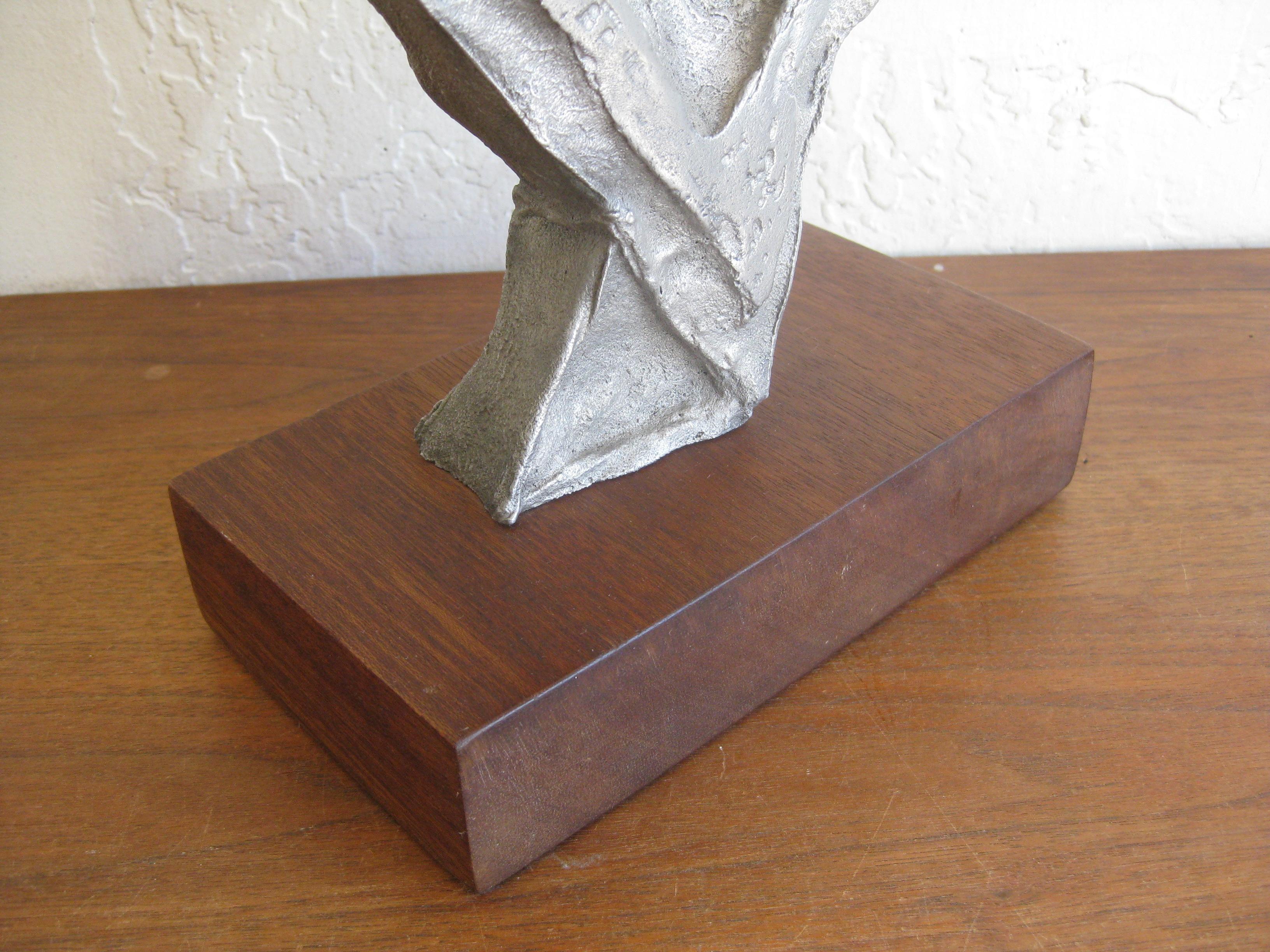 Midcentury Brutalist Abstract Cast Aluminum Sculpture Manner of Donald Drumm For Sale 7
