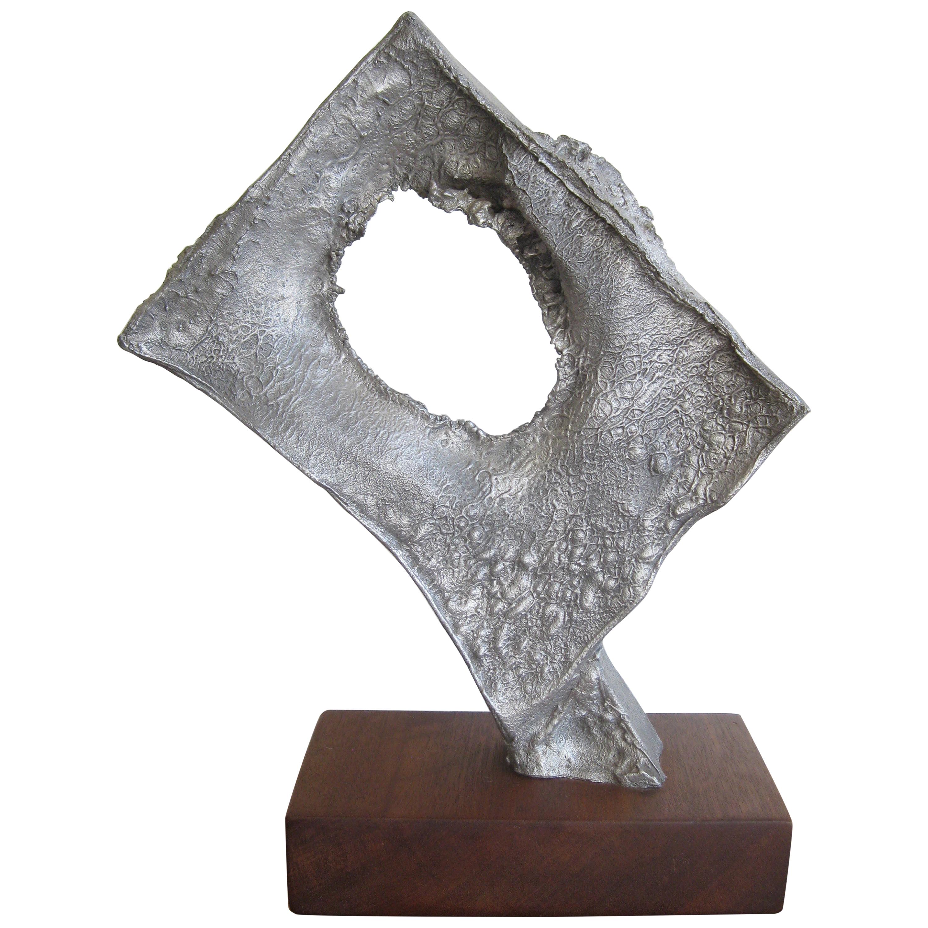 Midcentury Brutalist Abstract Cast Aluminum Sculpture Manner of Donald Drumm