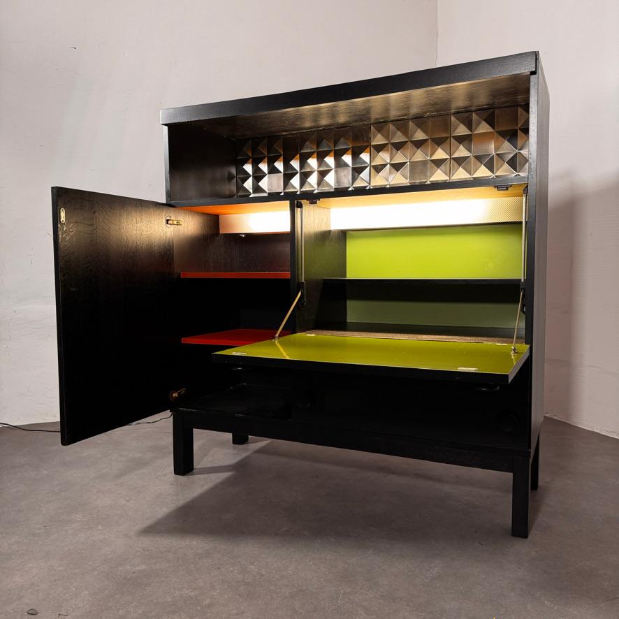Mueble Bar Brutalista de Mediados de Siglo de Jean Batenburg, años 70 en venta 1