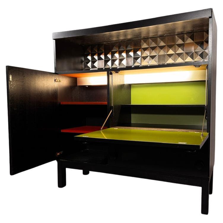 Meuble de bar brutaliste du milieu du siècle par Jean Batenburg, 1970