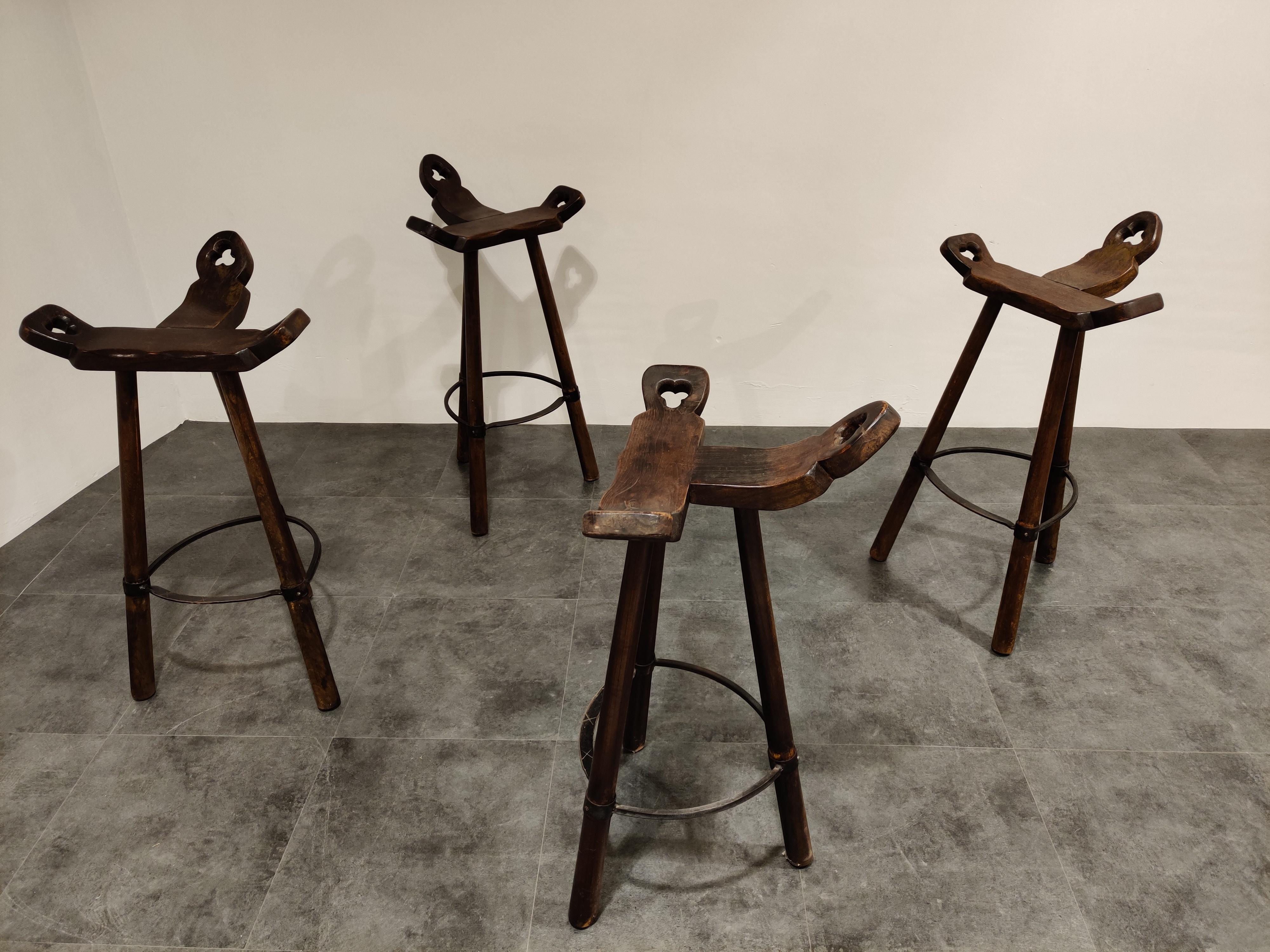 Midcentury Brutalist Bar Stools, 1950s 8