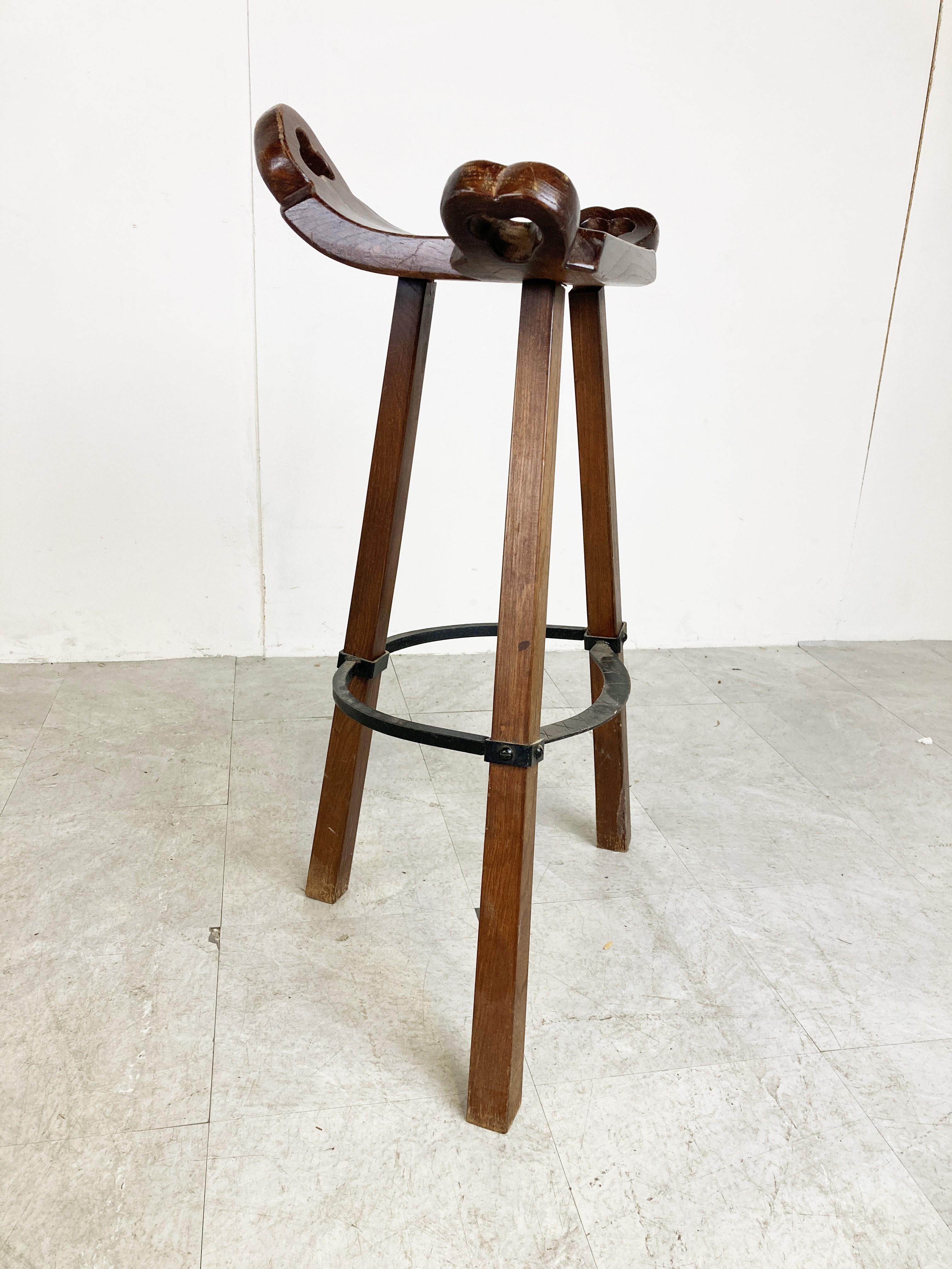 Mid century brutalist bar stools, 1960s For Sale 3