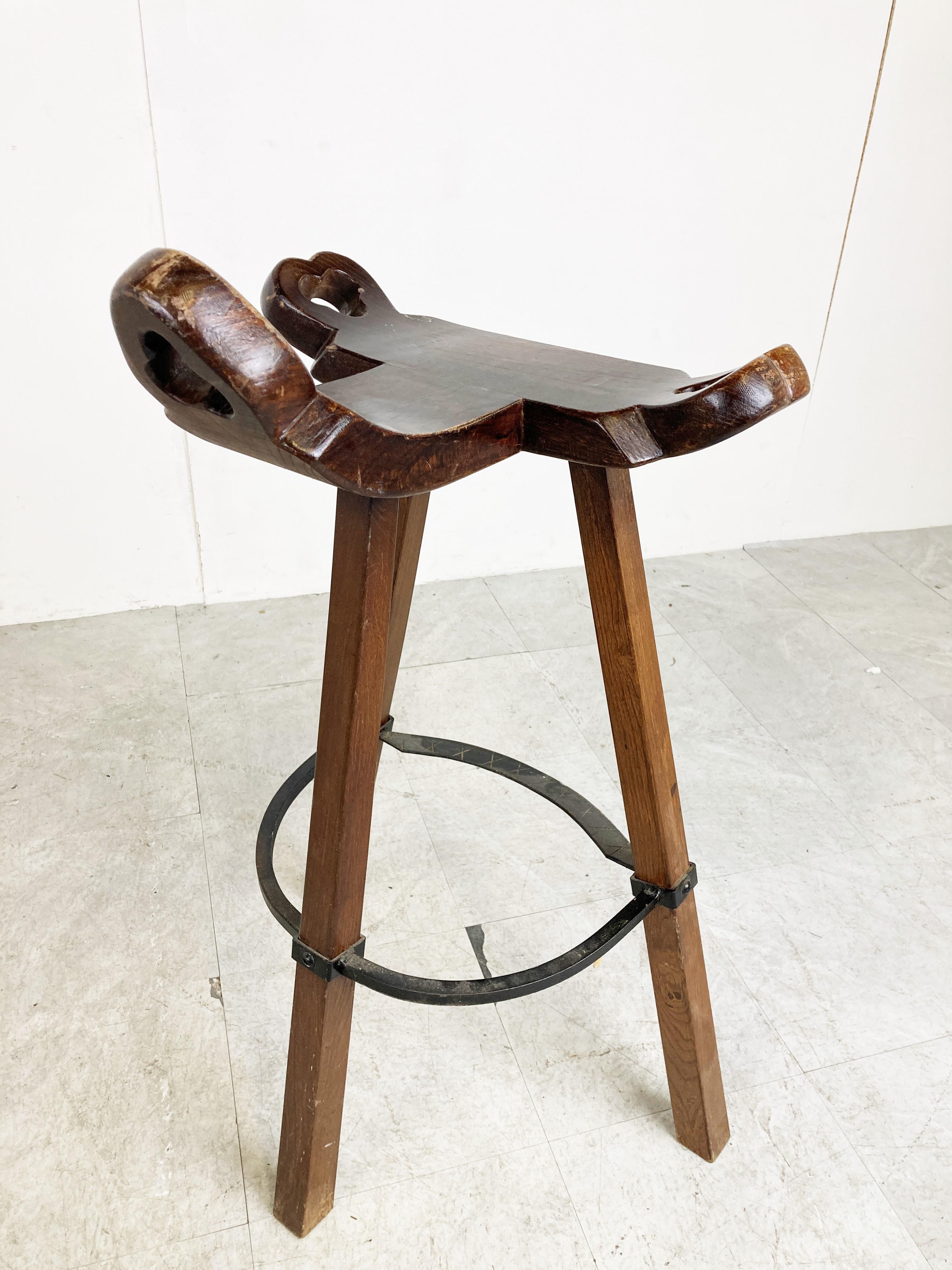 Mid century brutalist bar stools, 1960s For Sale 5