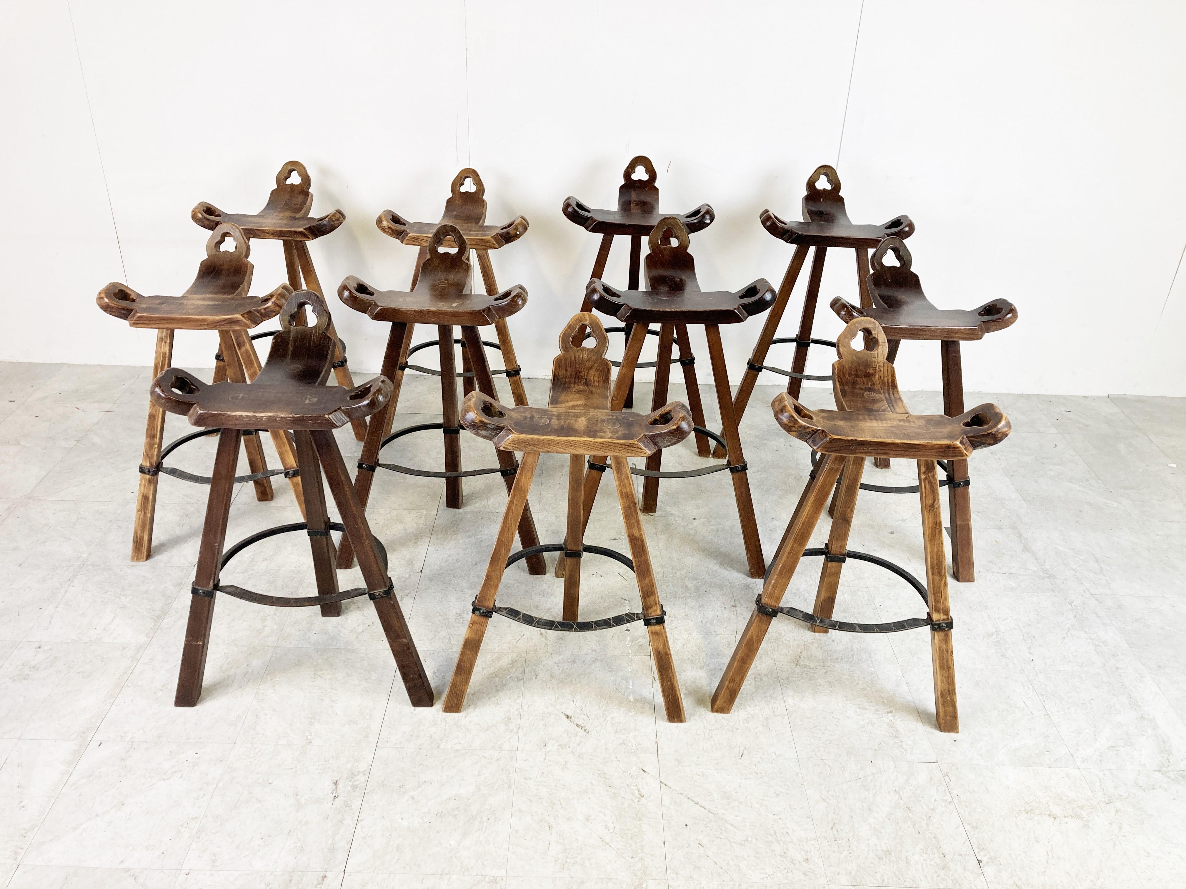 Brutalist Mid century brutalist bar stools, 1960s