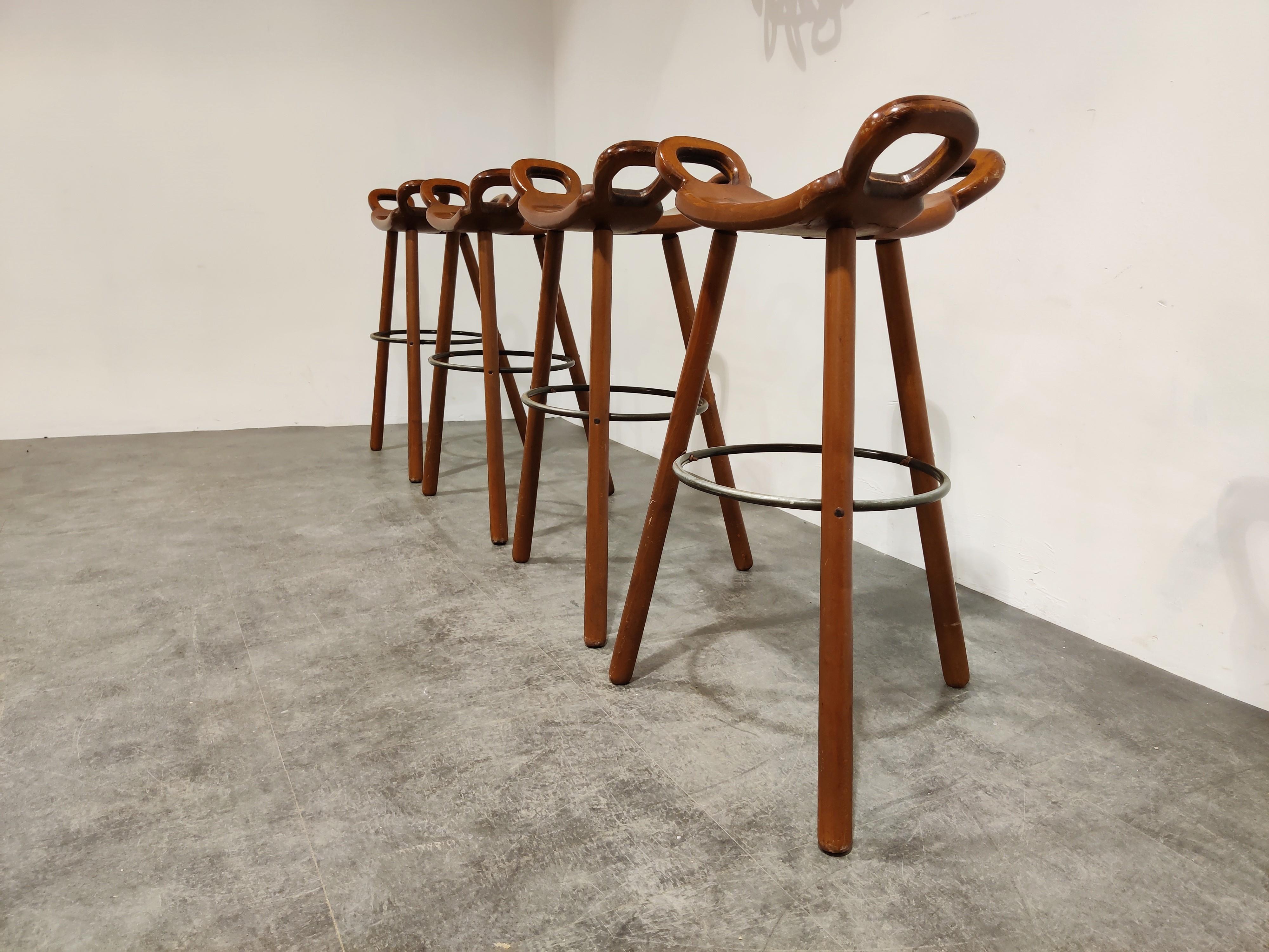 Midcentury Brutalist Bar Stools, 1960s In Good Condition In HEVERLEE, BE