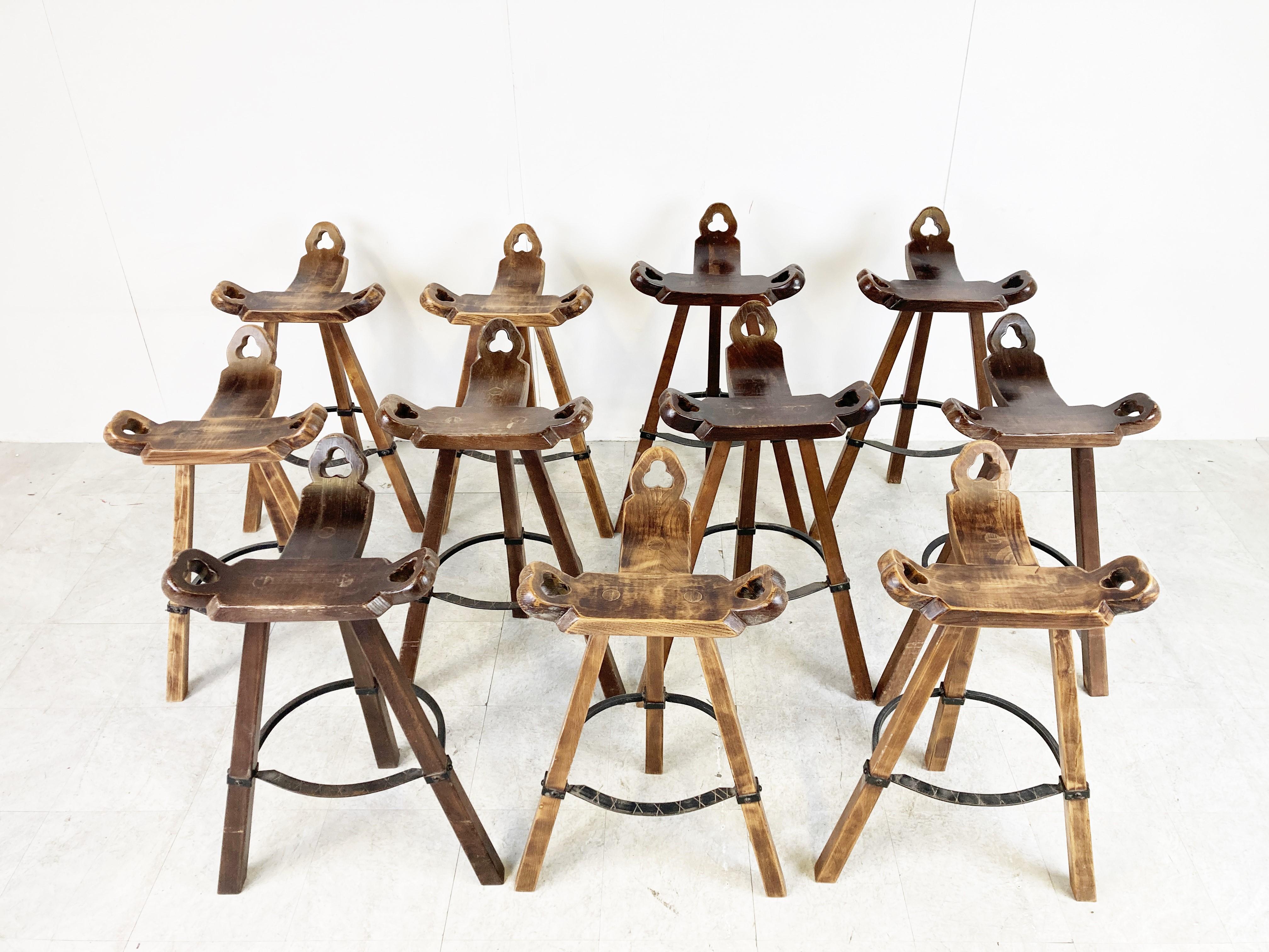 Mid-20th Century Mid century brutalist bar stools, 1960s