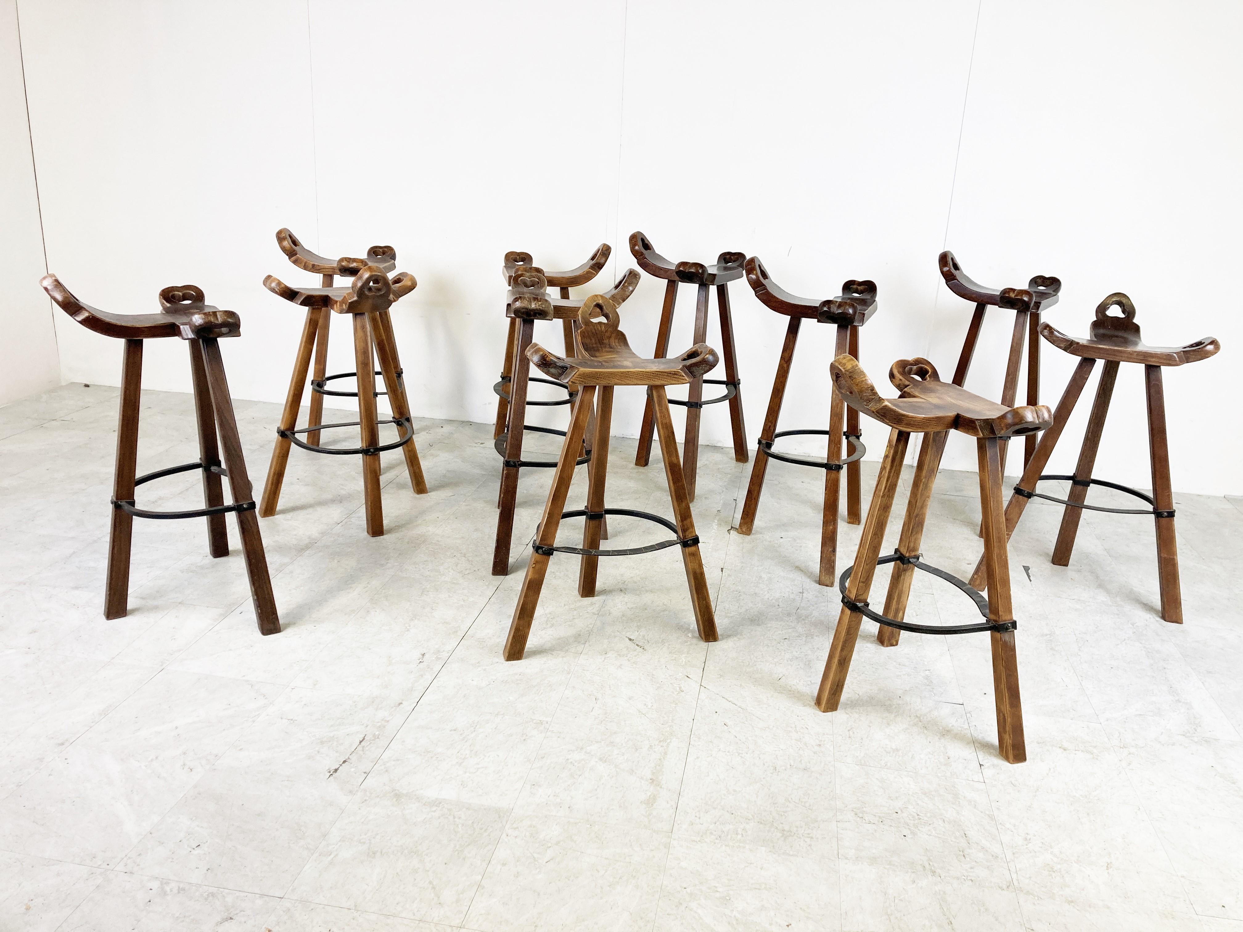 Mid century brutalist bar stools, 1960s 1