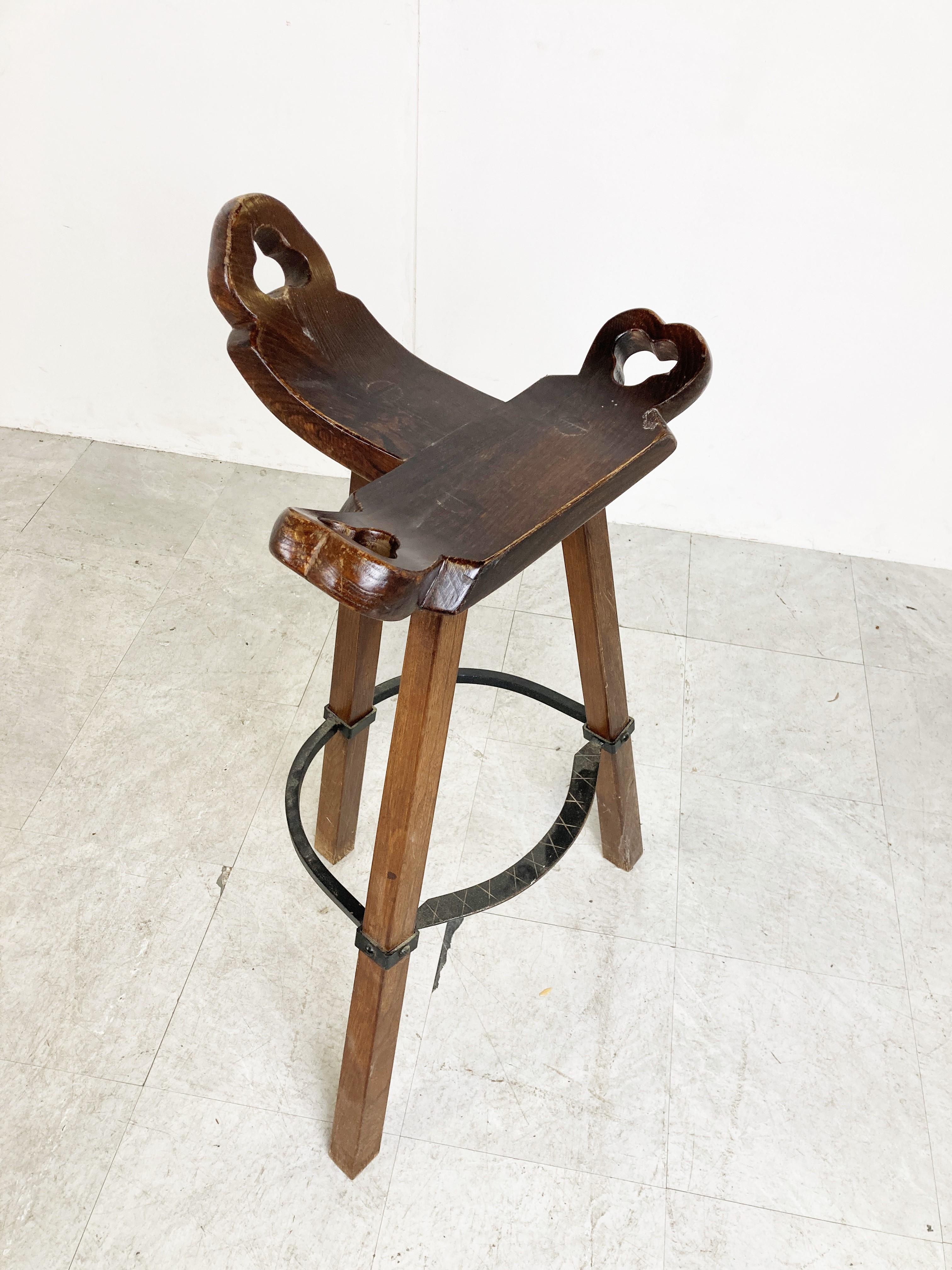 Mid century brutalist bar stools, 1960s For Sale 2