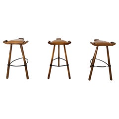 Mid century brutalist bar stools, 1960s - set of 3