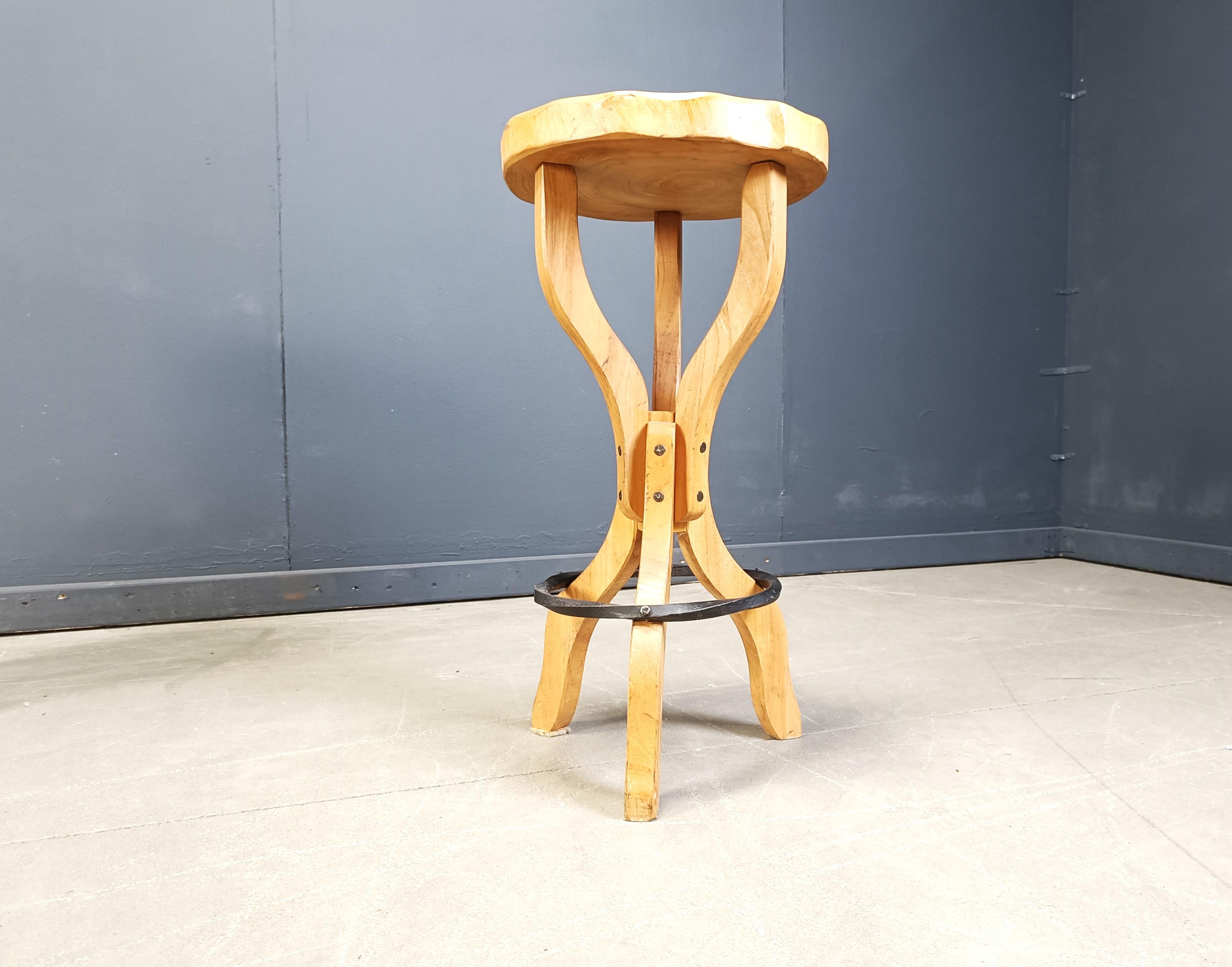 Belge Tabourets de bar brutalistes du milieu du siècle dernier, 1960 - ensemble de 4 en vente